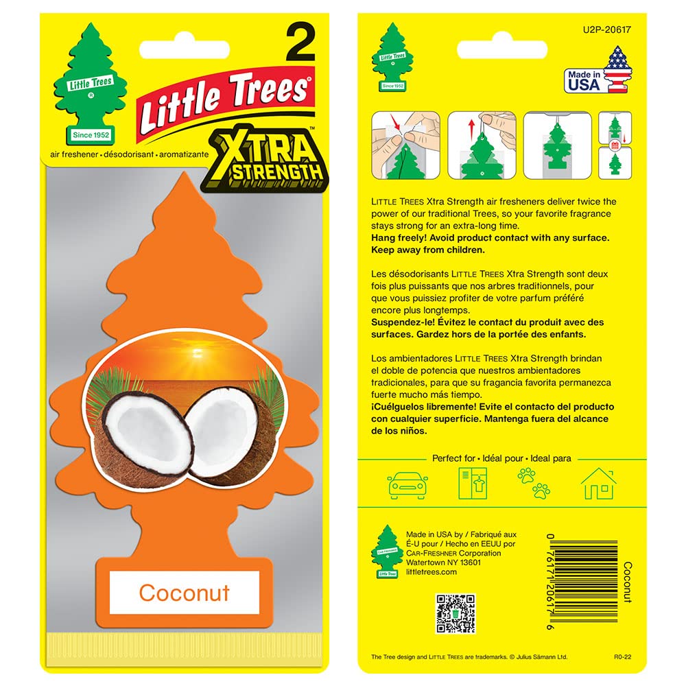 LITTLE TREES Air Fresheners Car Air Freshener. Xtra Strength Provides Long-Lasting Scent for Auto or Home. Extra Boost of Fragra