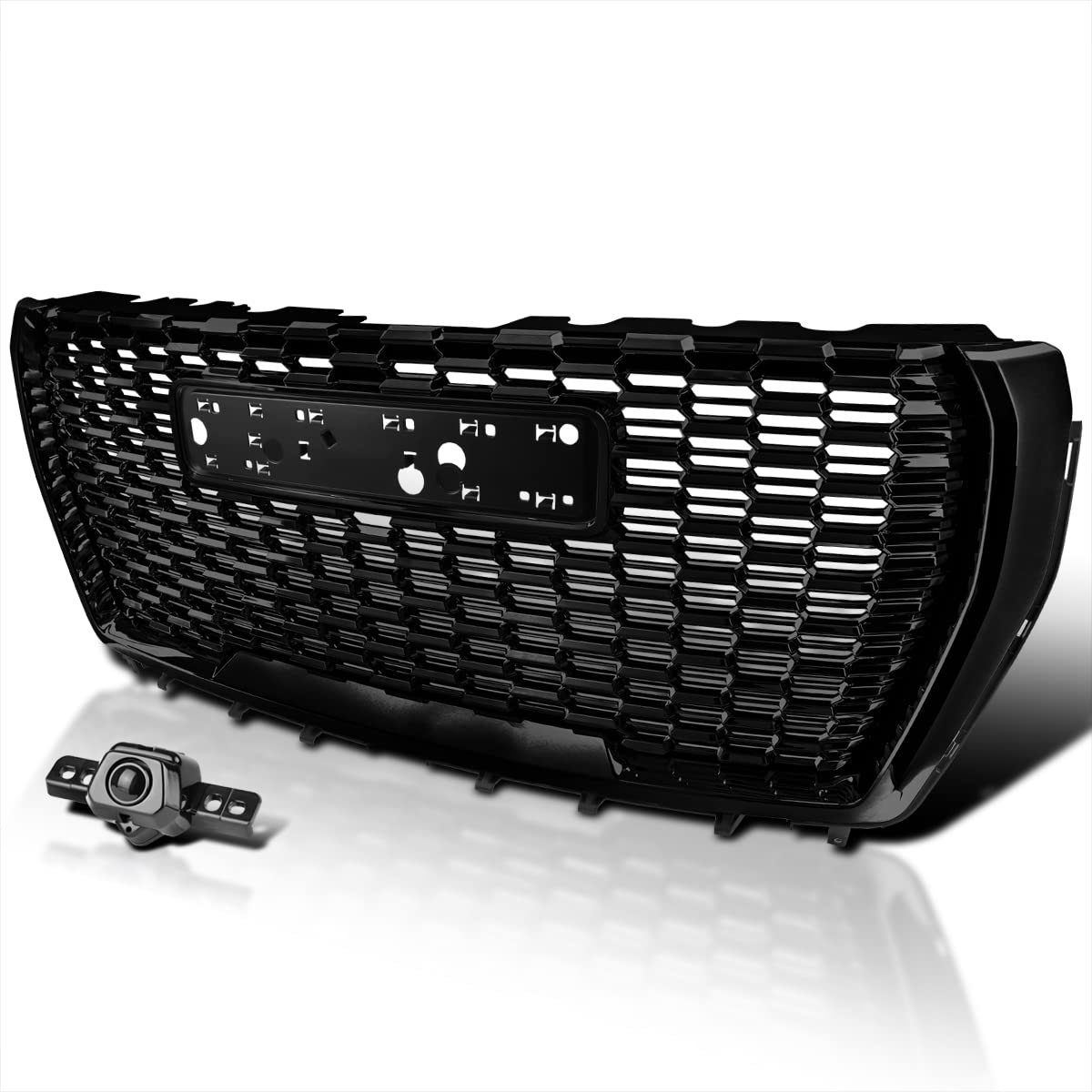 Spec-D Tuning Front Grille Grill Glossy Black Finish Compatible With Gmc Yukon Xl Denali 2021-2023