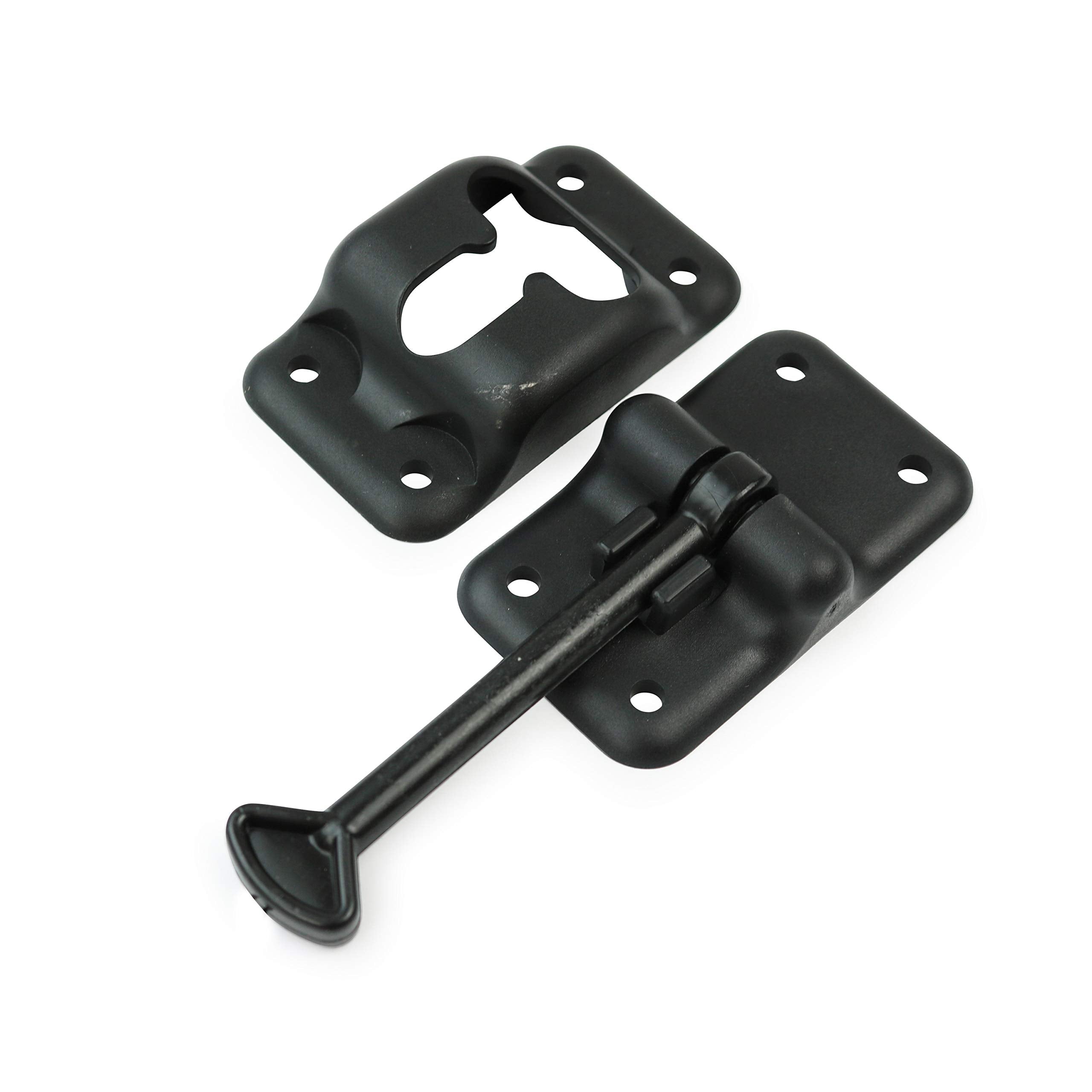 Leisure Coachworks RV T-Style Door Holder Catch, 4" Black Plastic, 4-Pack, Model Catch-4"-6"