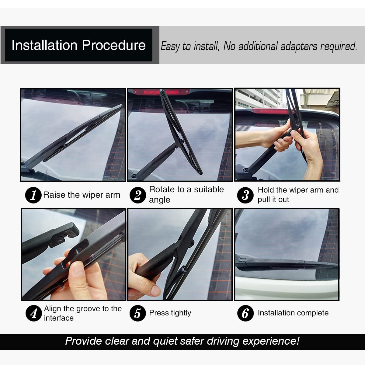 Replacement For Honda Pilot 2009-2015 Silent Wipers -Fapiuo Front And Rear Windshield Wipers 22''+21''+14'' Full Blade Set (3 Pa