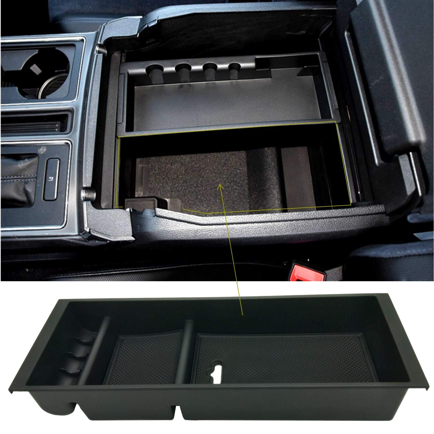 JOJOMARK Center Console Tray Organizer Box Secondary Storage Compatible with Ford F150 Accessories Ford F150 20152020, 2017202