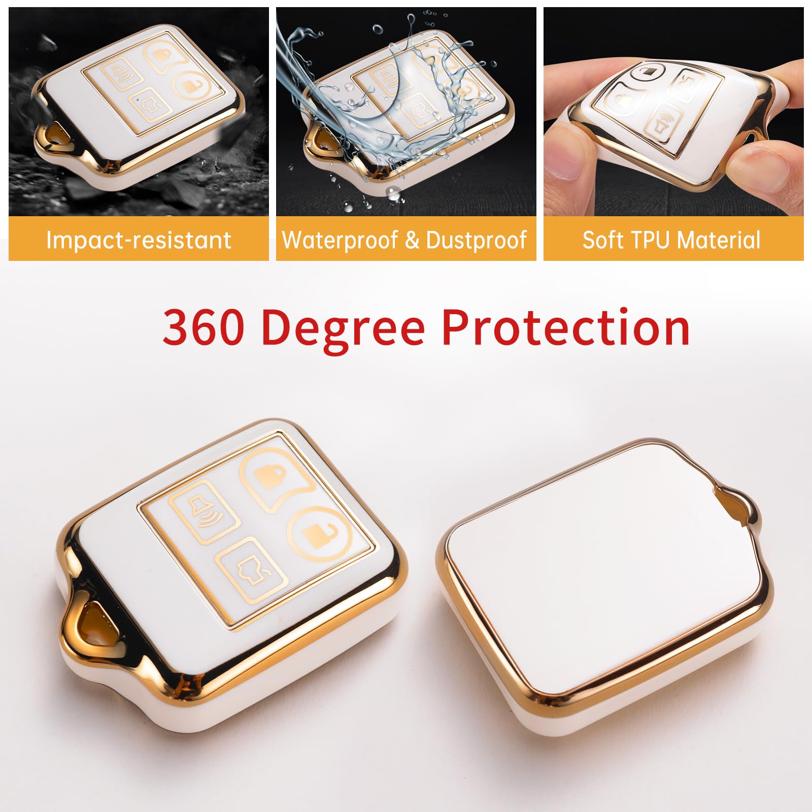 Gematay For Ford Key Fob Cover, Key Case Shell Compatible With Ford Mustang Edge Escape Expedition Explorer Escort Focus Fusion