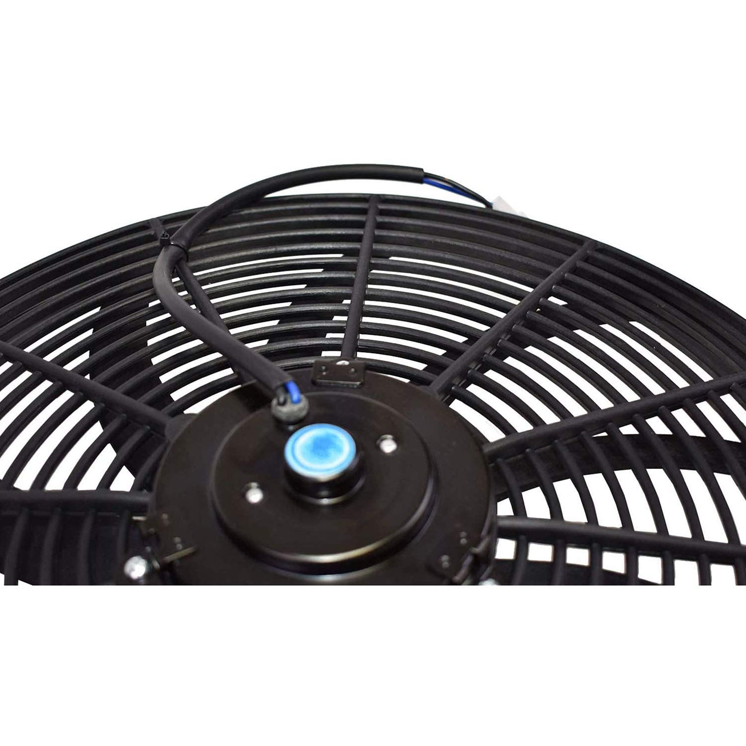 A-Team Universal High Performance Radiator Electric Cooling Fan Assembly Kit - 16' Size - Heavy Duty - 3000 Cfm Capacity - 12 Volts - 8 Blade Design - Perfect For Turbo Applications - Black