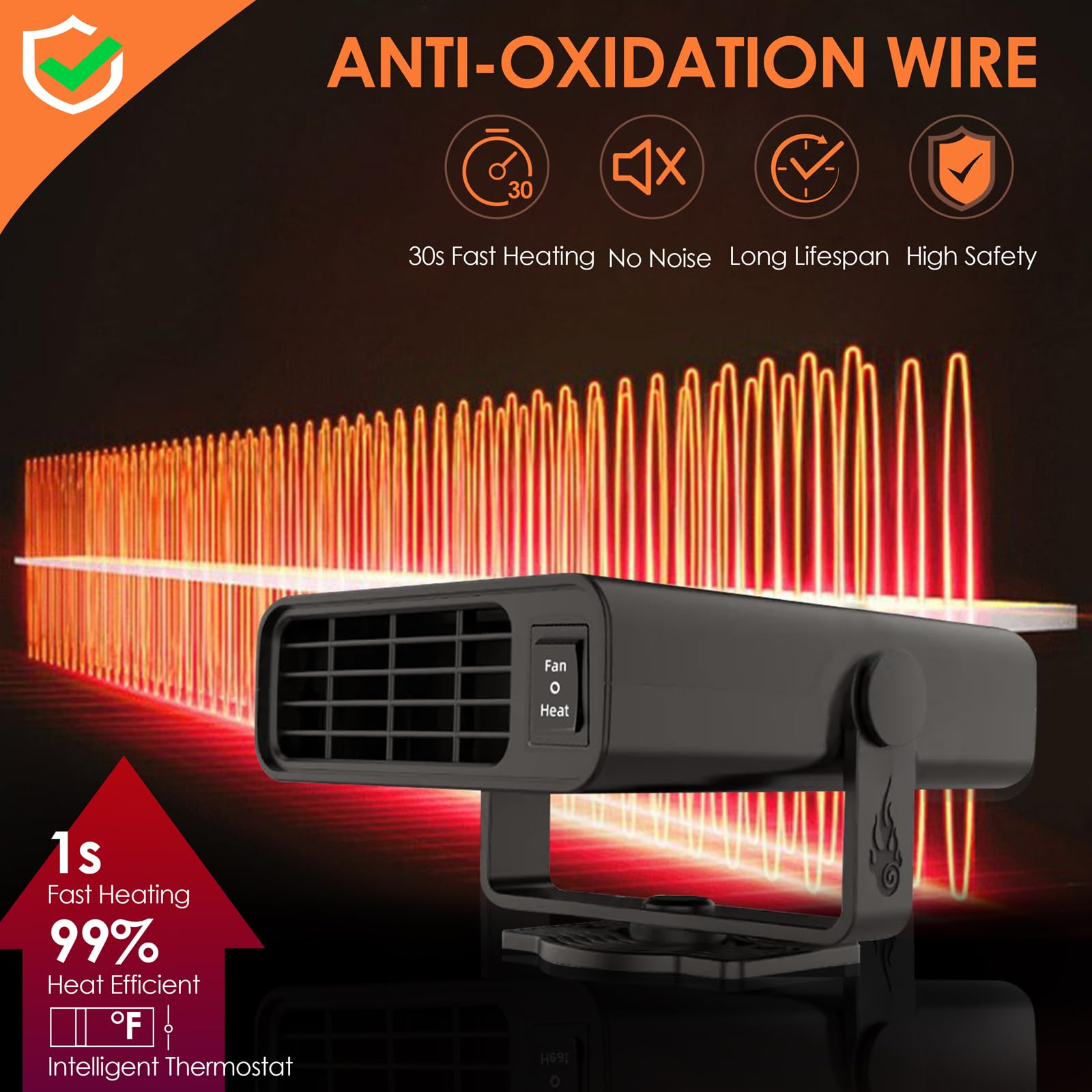 200W Car Heater,12V Portable Car Heater That Plugs Into Cigarette Lighter Electric Car Heater Defroster, 2 In 1 Heating & Coolin