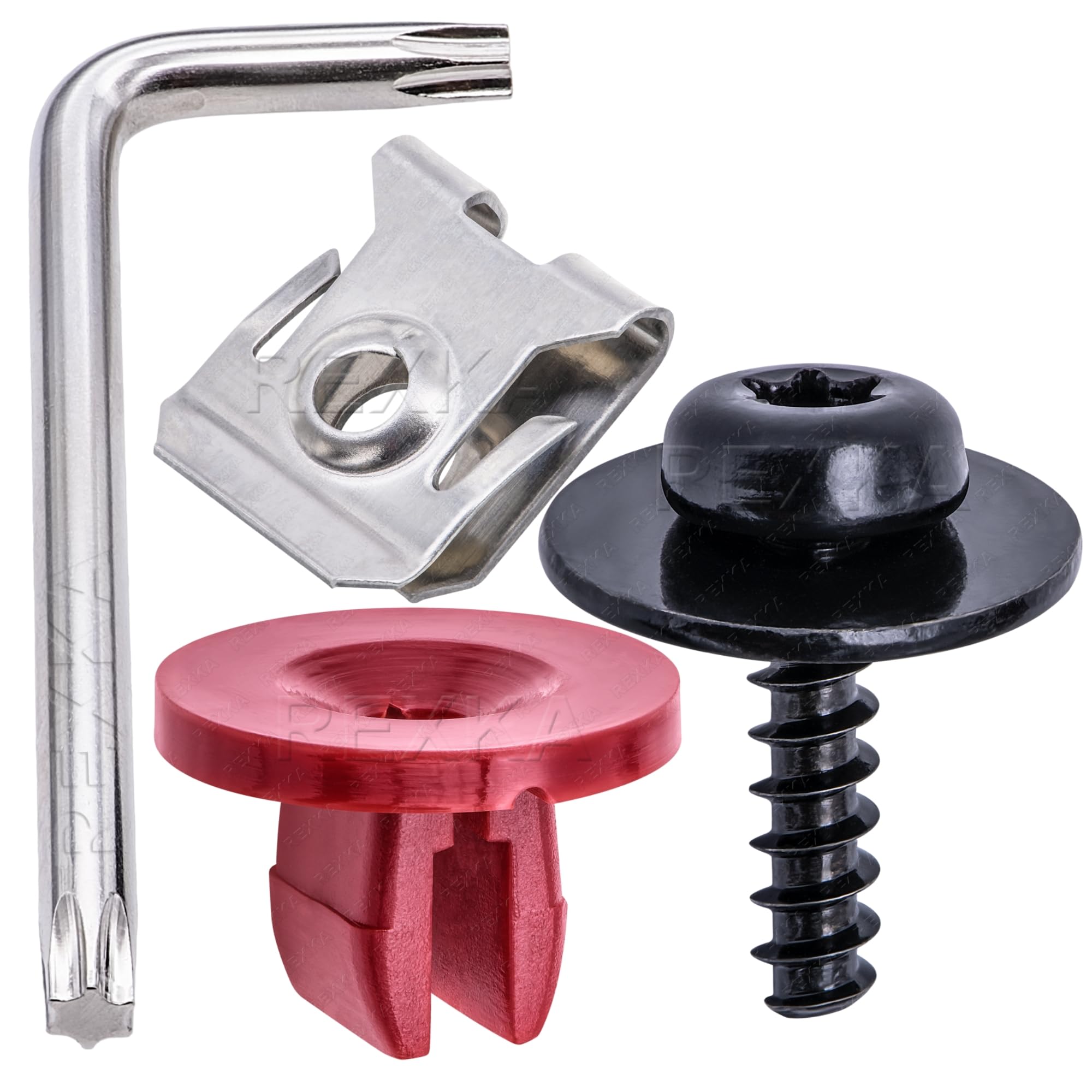 Rexka 20 Sets T30 Engine Splash Shield Guard Undertray Cover Screws Bolt Nut Clip Kit Compatible With Ford Focus Fusion Escape E