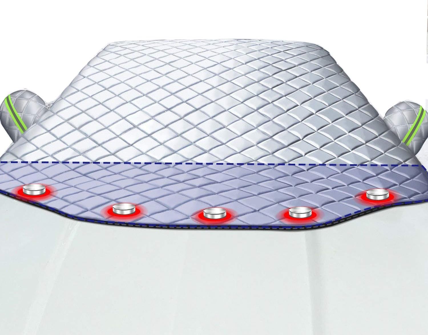 FEXONXA Car Windshield Sunshade Snow Cover  AllSeason Magnetic Windshield Cover with Mirror Protectors | UV & Ice Protection, 