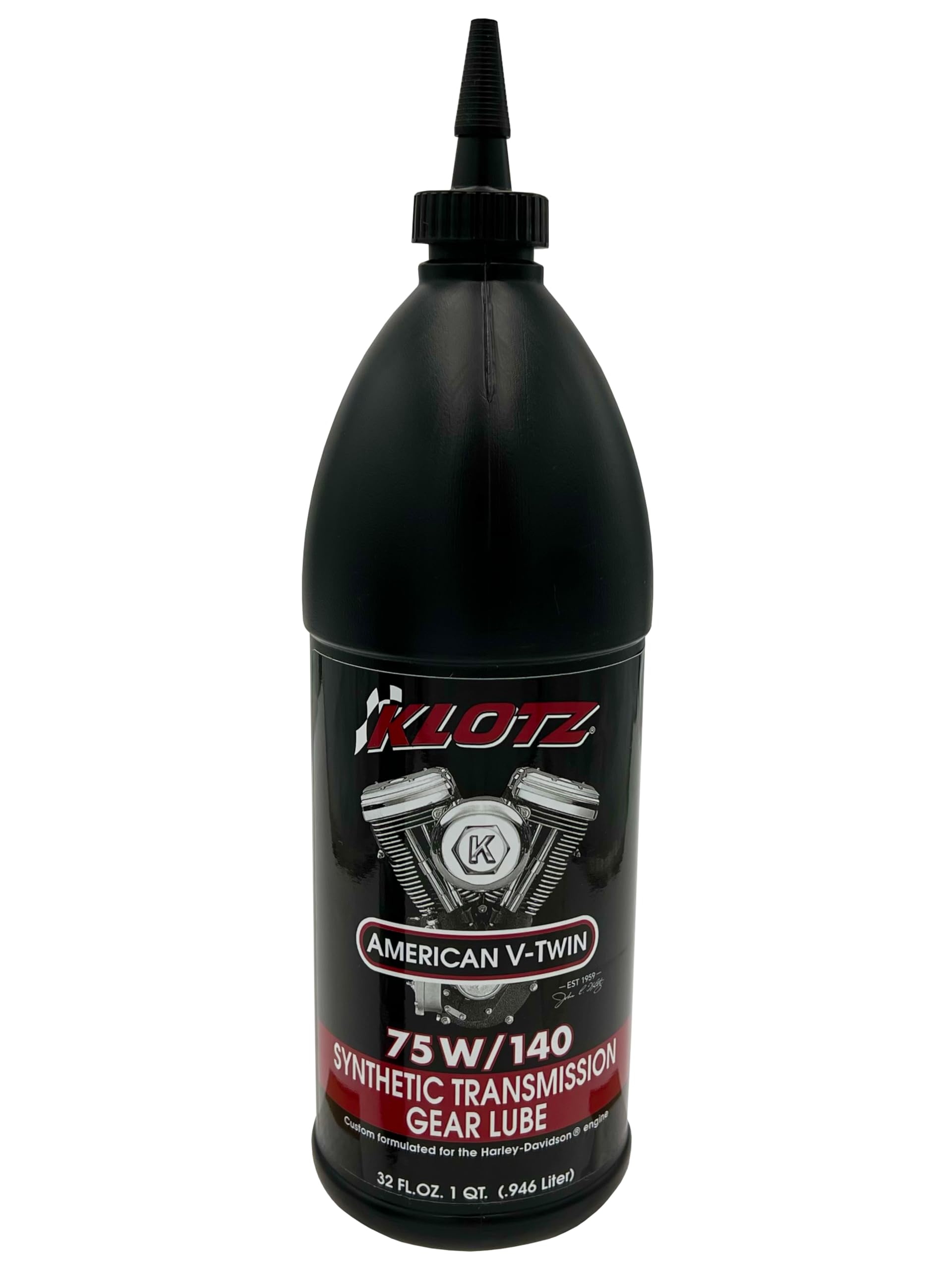 Klotz American V-Twin 75W-140 Transmission Gear Oil Synthetic Lubricant for Harley-Davidson Big Twin Motorcycle | Reduced Fricti