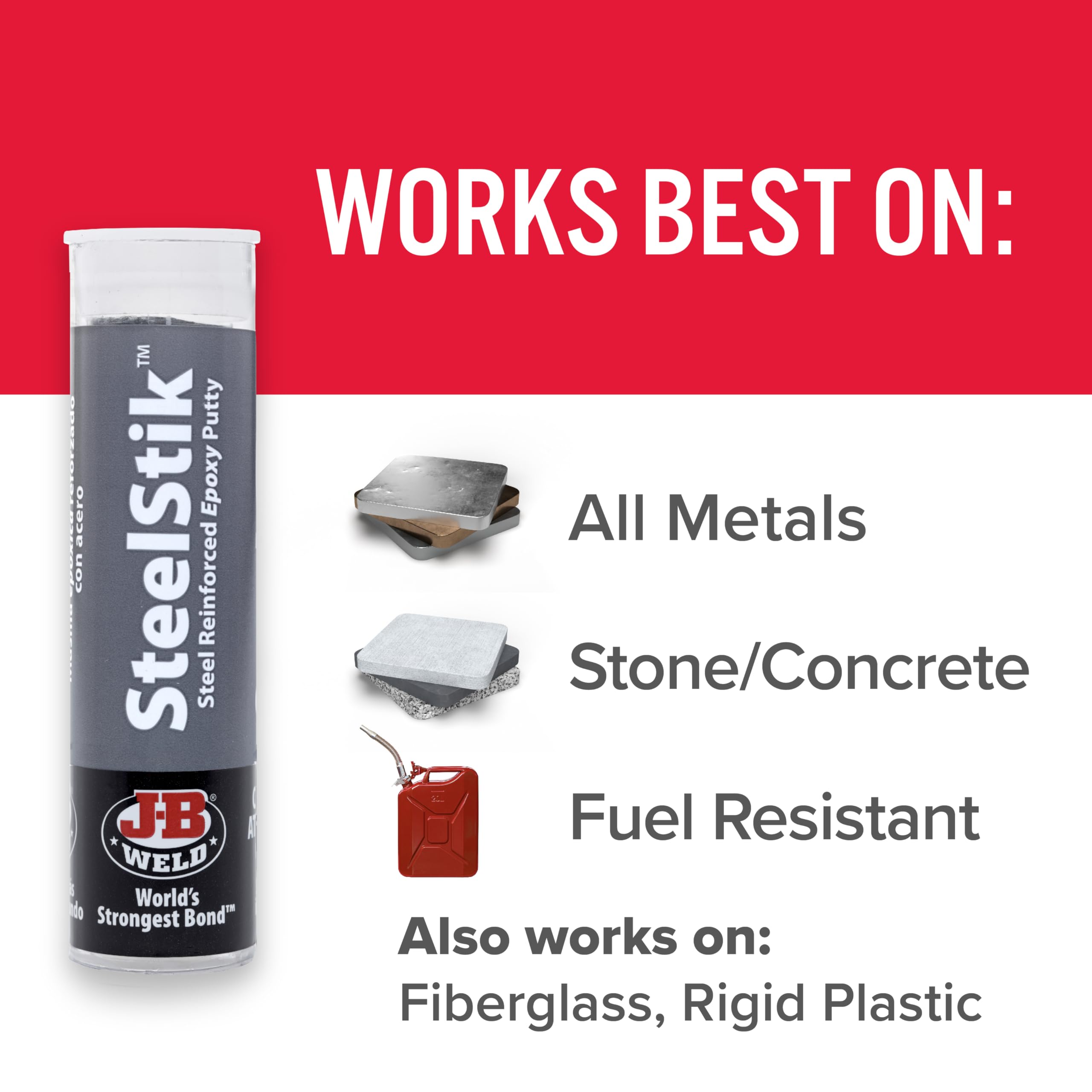 J-B Weld 8267-S Steelstik Steel Reinforced Epoxy Putty Stick - 2 Oz (Pack Of 2)