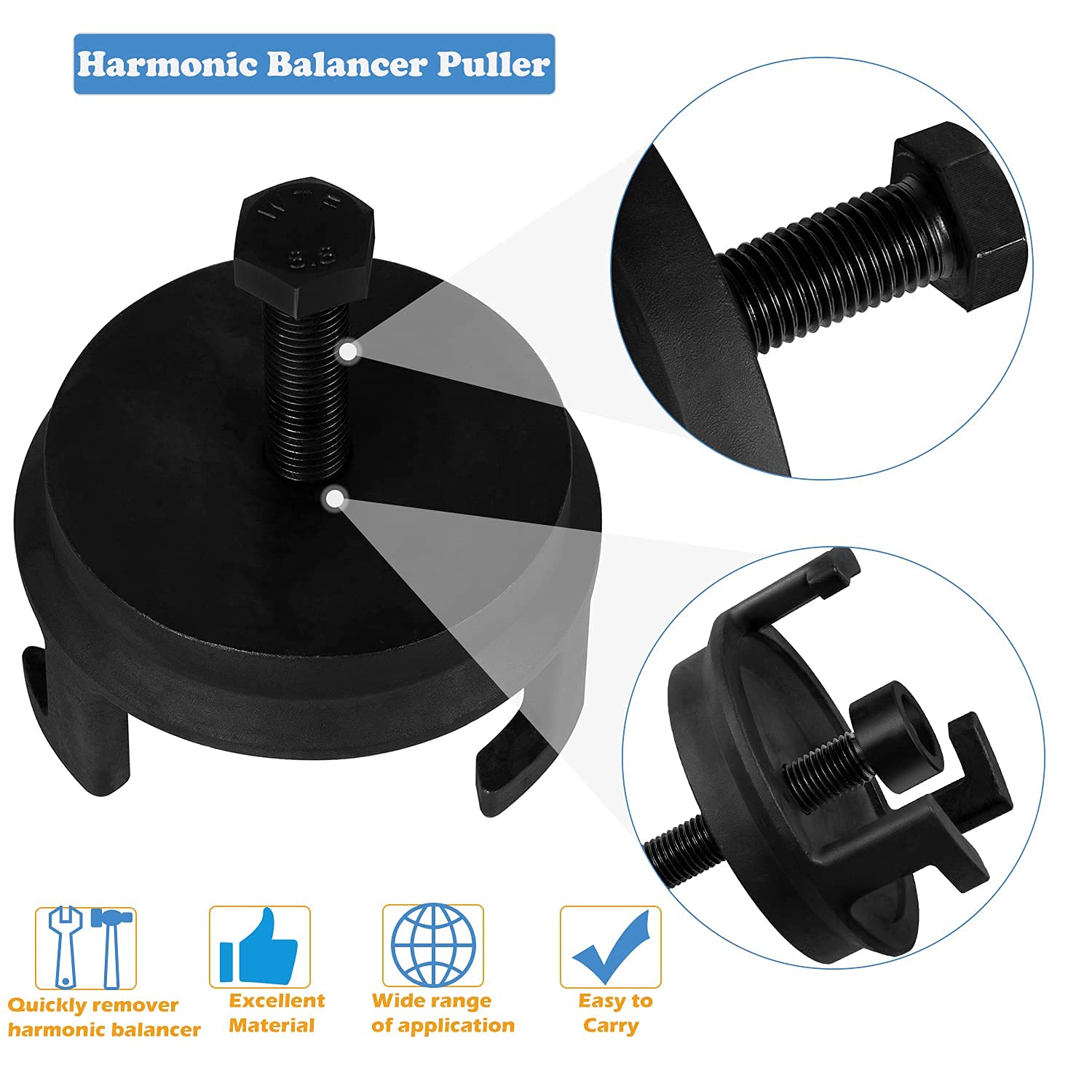 For Gm Ls Harmonic Balancer Puller 25264 Crank Pulley Puller Automotive Replacement Engine Quickly Removes Harmonic Balancers Wi
