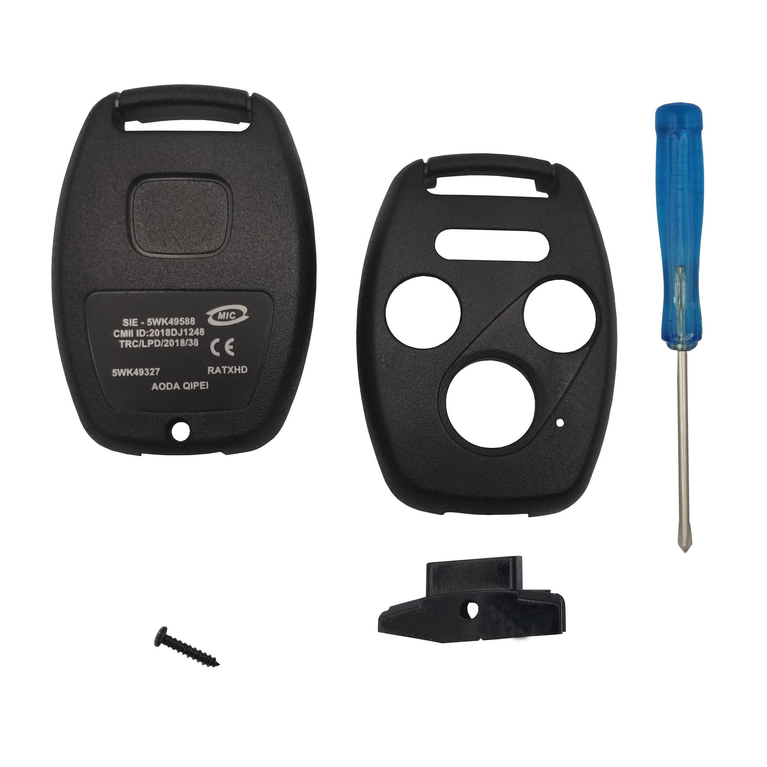 Replacement For 3+1 Buttons Keyless Entry Remote Honda Key Fob Case Fit For Honda 2008-2012 Accord 2006-2013 Civic Ex 2009-2015