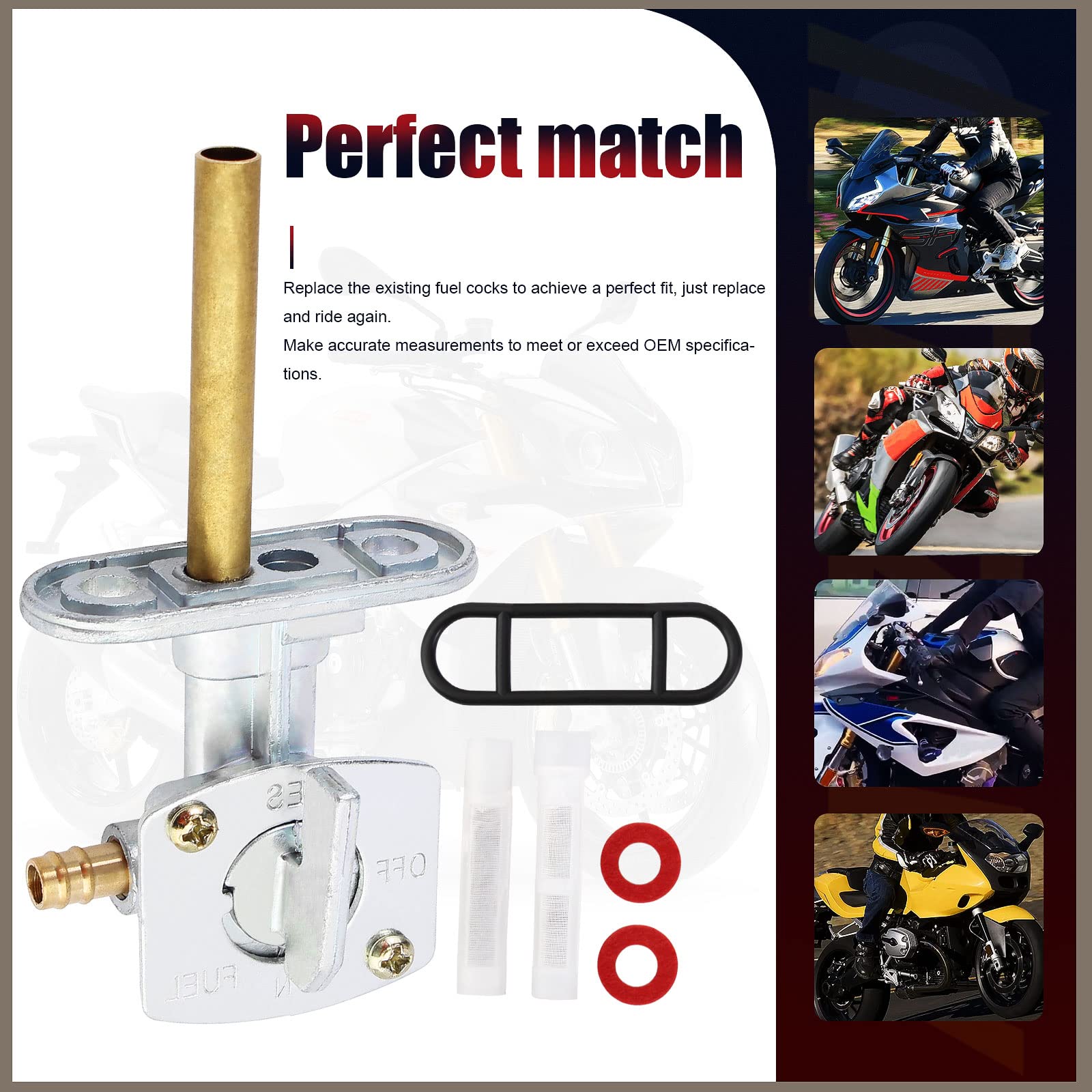 QAZAKY Fuel Petcock Valve Switch Compatible with Yamaha Warrior 350 Wolverine YFM350 Raptor 660 50 YFM660 Banshee YFZ350 Moto-4