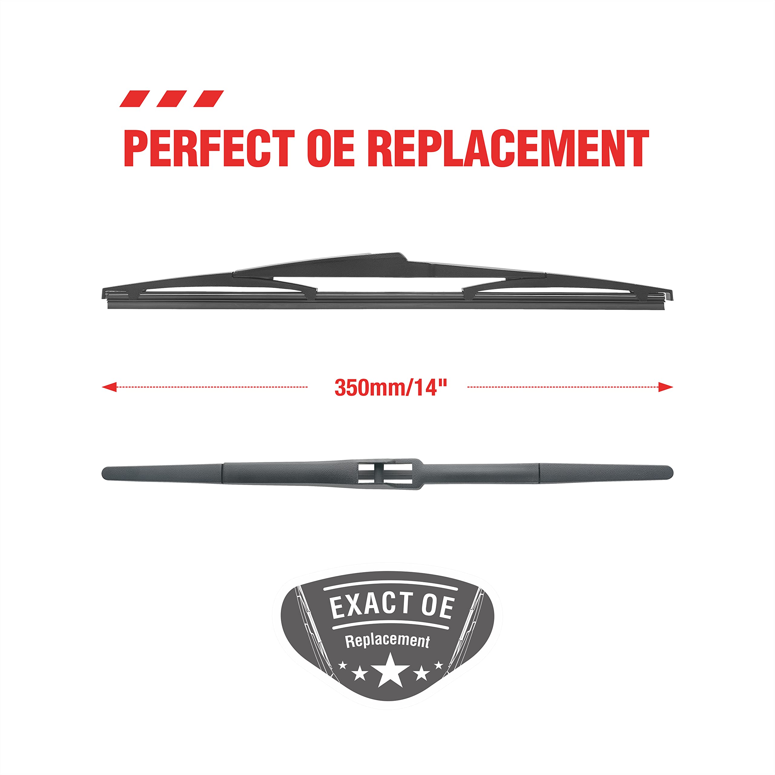Berg Regen Rear Wiper Blade 14 Inch (14-A), Replacement For Jeep Cherokee 22-14, Accent 11-07, Santa Fe 12-07, Tucson 22-16, 3 1