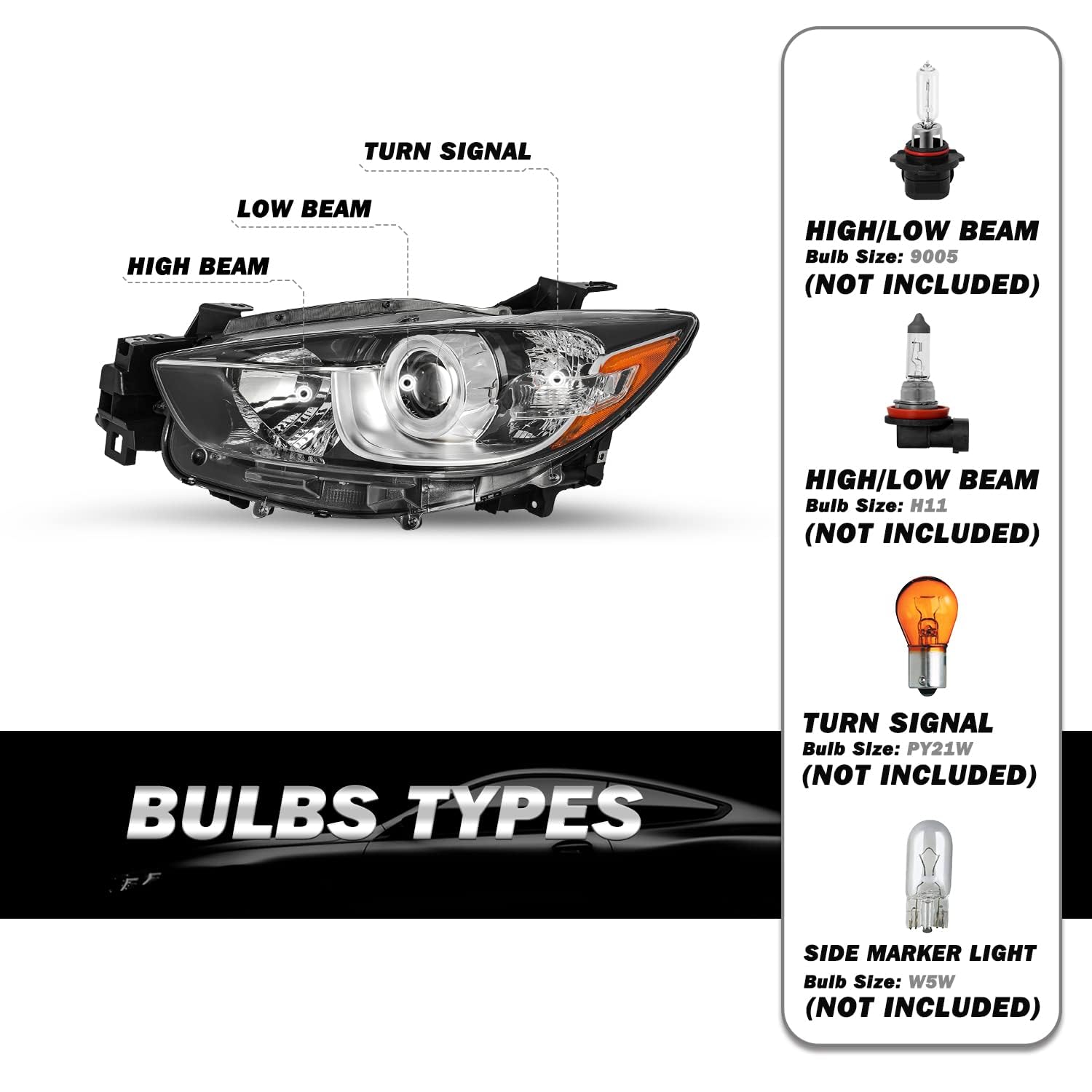 Sockir Headlights Assembly Fit For 2013 2014 2015 2016 Mazda Cx-5 Factory Halogen Projector Headlamp Replacement Passenger And Driver Side