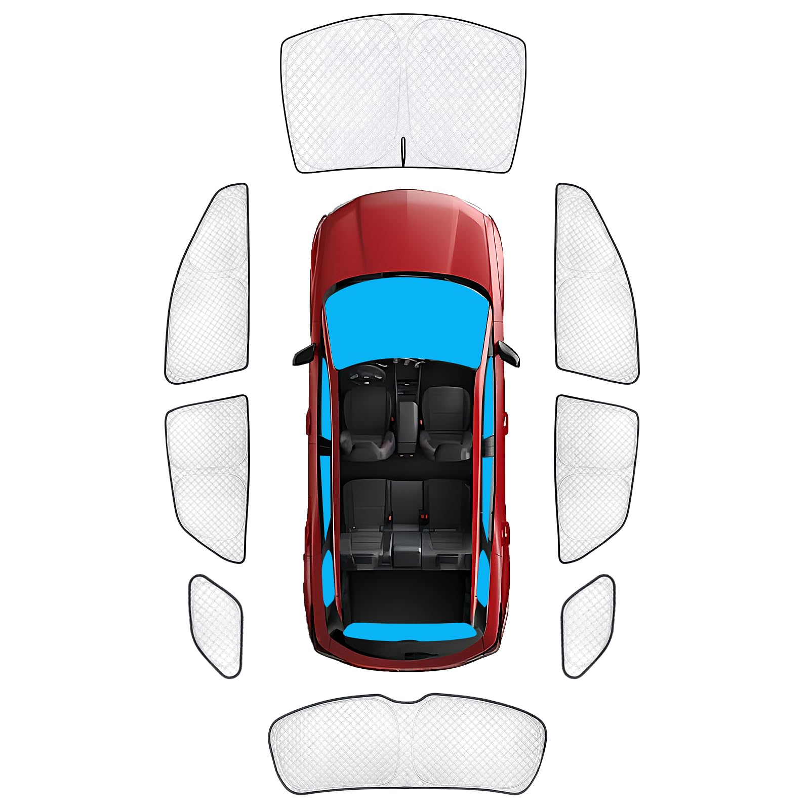 Kmf Windshield Sun Shade Replacement For Chevy Blazer Ev Accessories 2024,Side Rear Window Sun Shade Cover Sun Visor Shield Cove