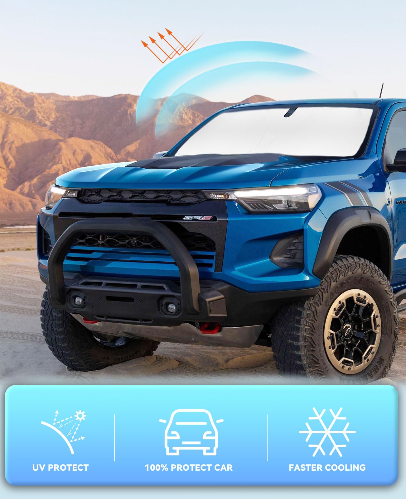 Windshield Sun Shade Car Sunshade For 2015-2023 2024 2025 Chevrolet Colorado Pickup Truck Prime Accessories Windshield Cover For
