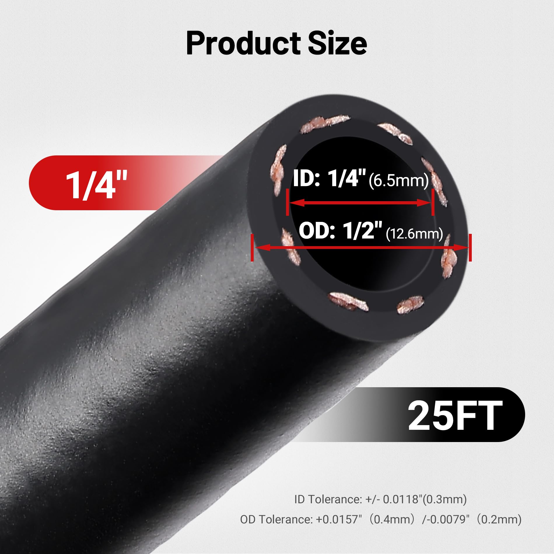 EVIL ENERGY 1/4 Marine Fuel Line Hose Type A1-15 Rubber 25FT SAE J1527