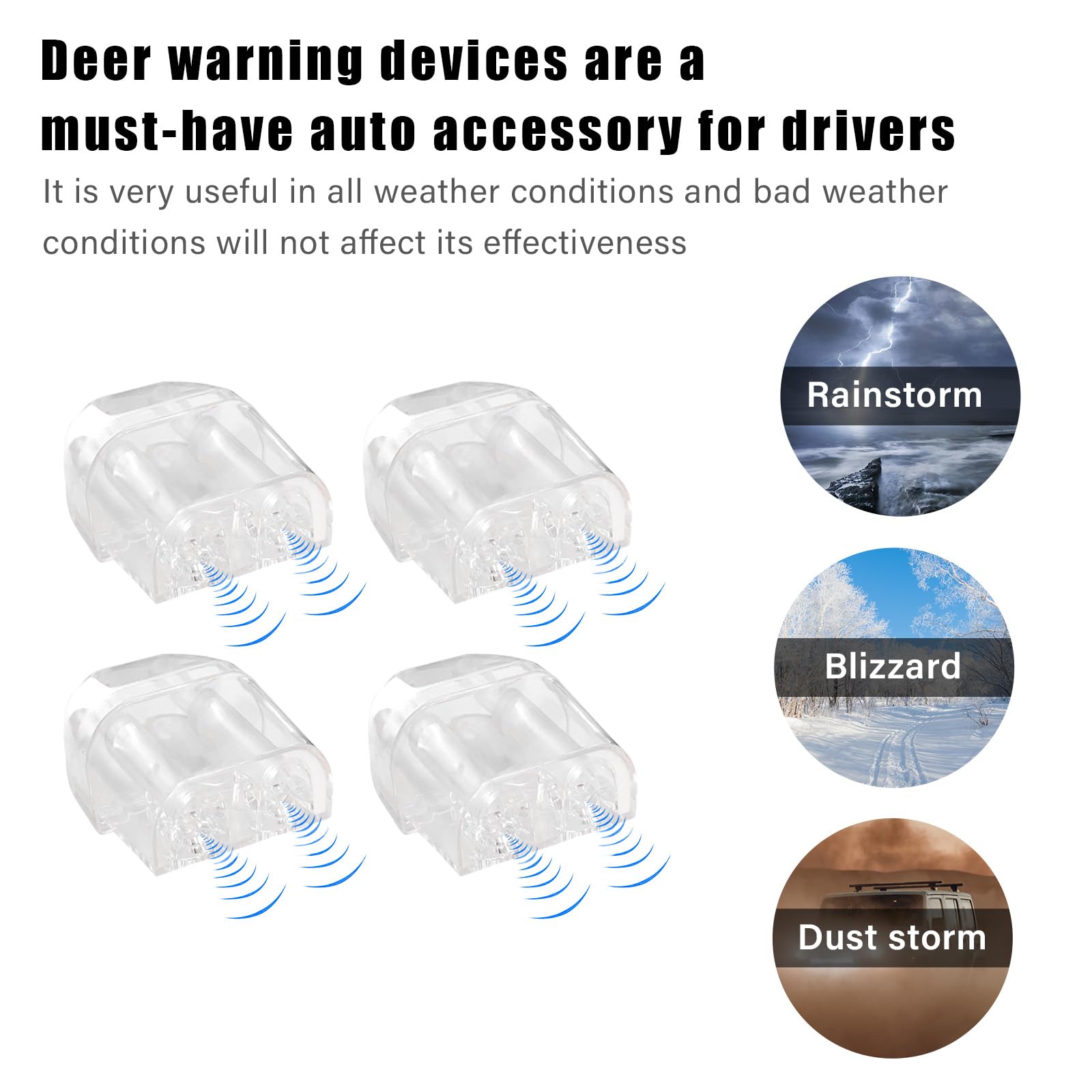Ohleats 4Pcs Deer Whistles For Car, Automotive Save A Deer Whistles To Avoid Collisions, Vehicle Deer Warning Devices Horn Senso