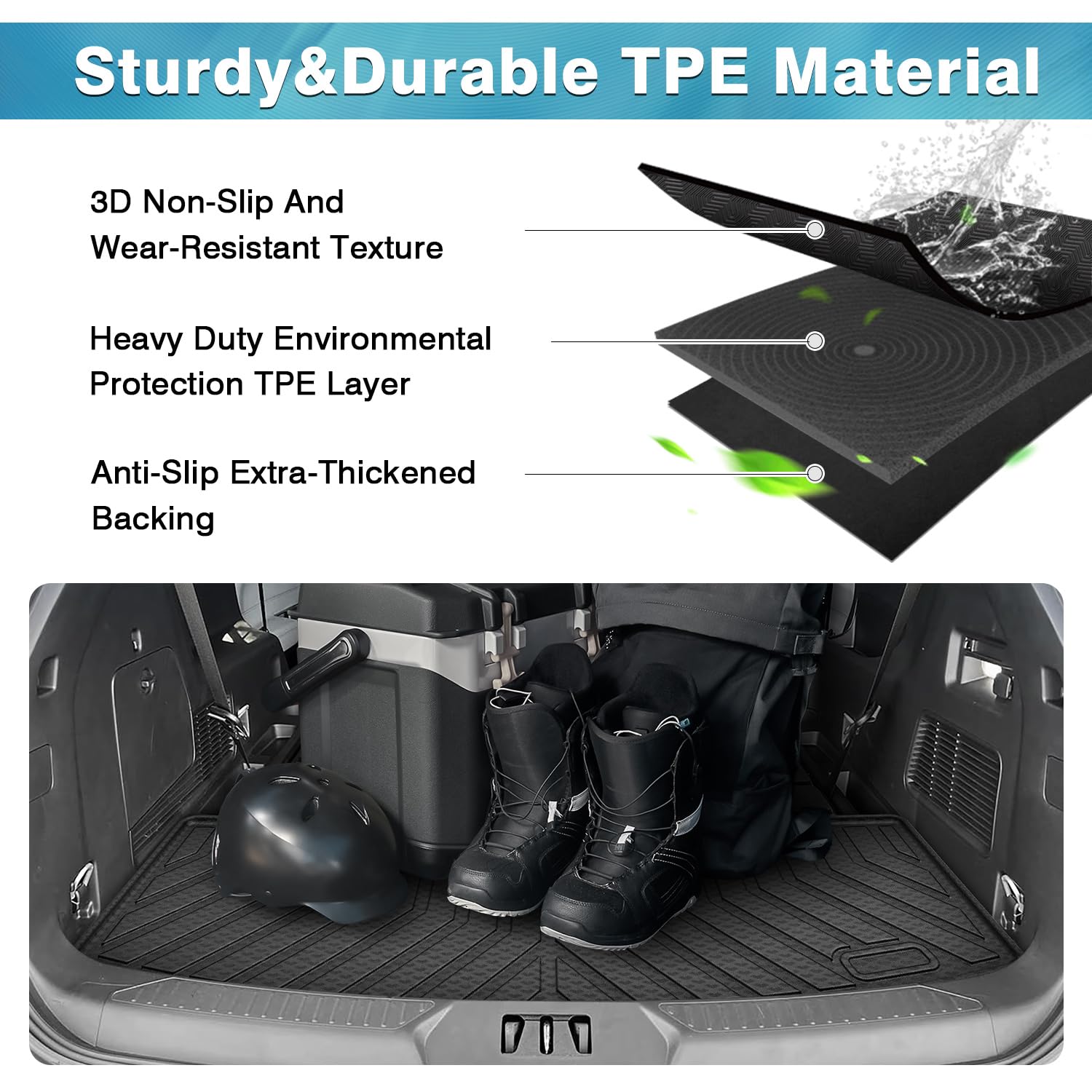 Mixsuper Cargo Liner For Ford Explorer 2020-2025, Trunk Mat For Ford Explorer Accessories Rear Trunk Liner Cargo Mat Backrest Ma