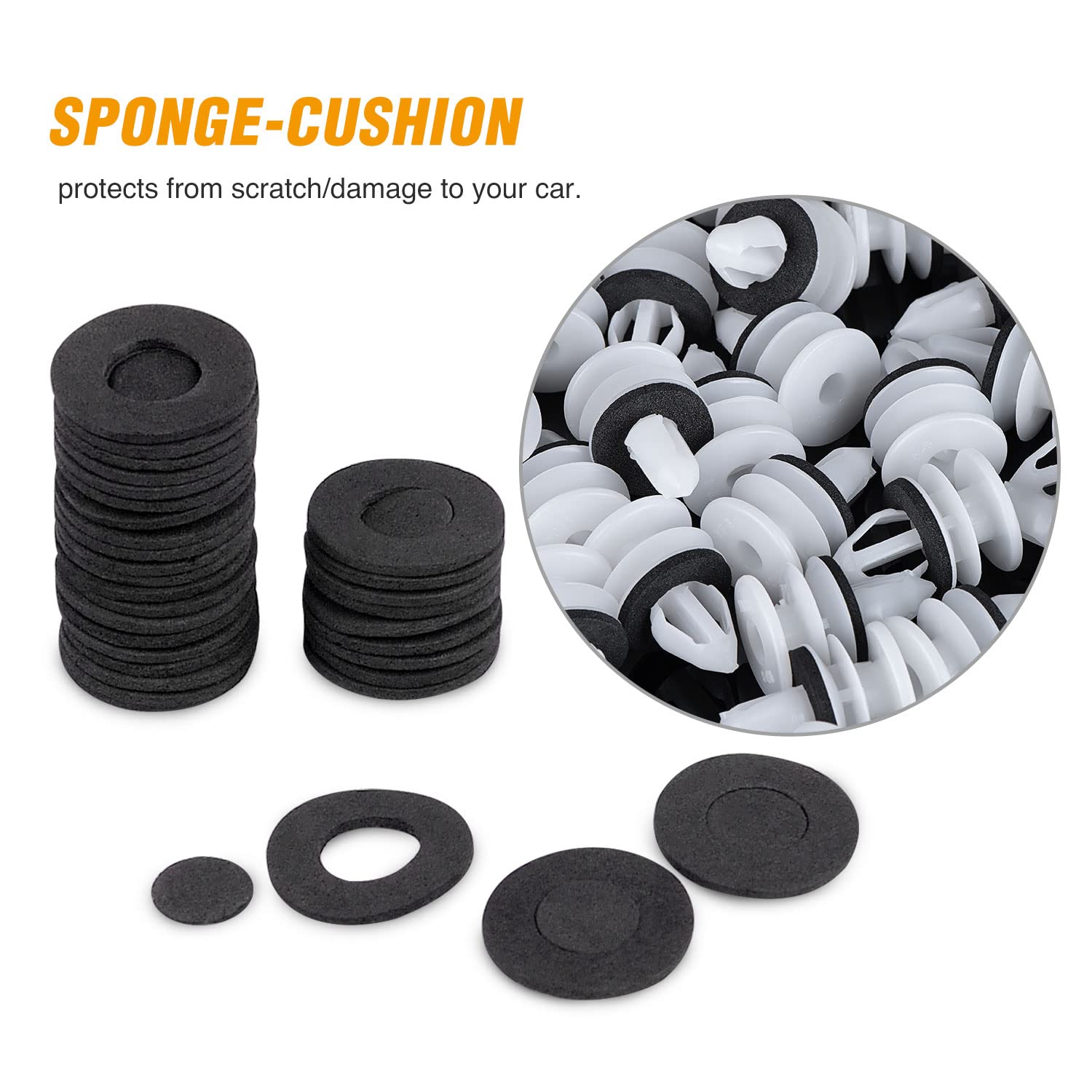 Gooacc 50Pcs Door Panel Retainer With Sealer Compatible For Gm Buick Chevrolet Cadillac Gmc Hummer H2 Oldsmobile Pontiac Saturn