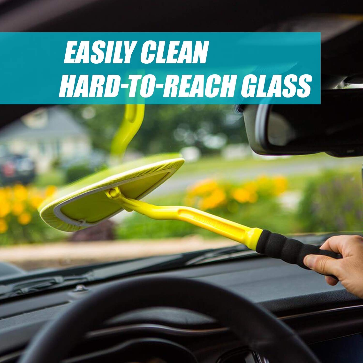 Invisible Glass Windshield Cleaner Tool Kit, Combo with Extendable Handle, Yellow, Model 99031, Includes Premium Cleaner & Microfibers