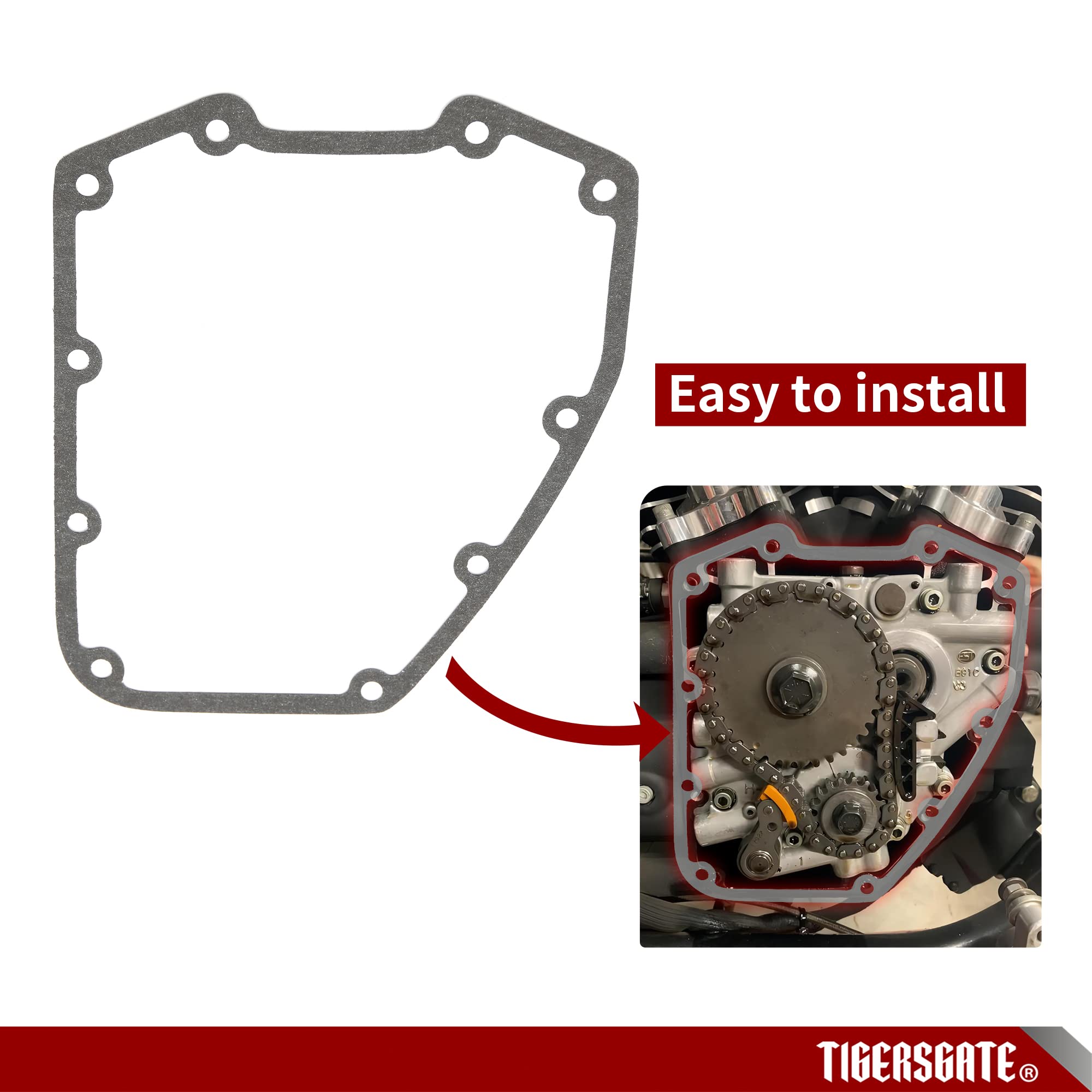 Tigersgate Twin Cam Cover Gasket For Harley Softail Touring Dyna Electra Glide Fatboy Replaces.25244-99