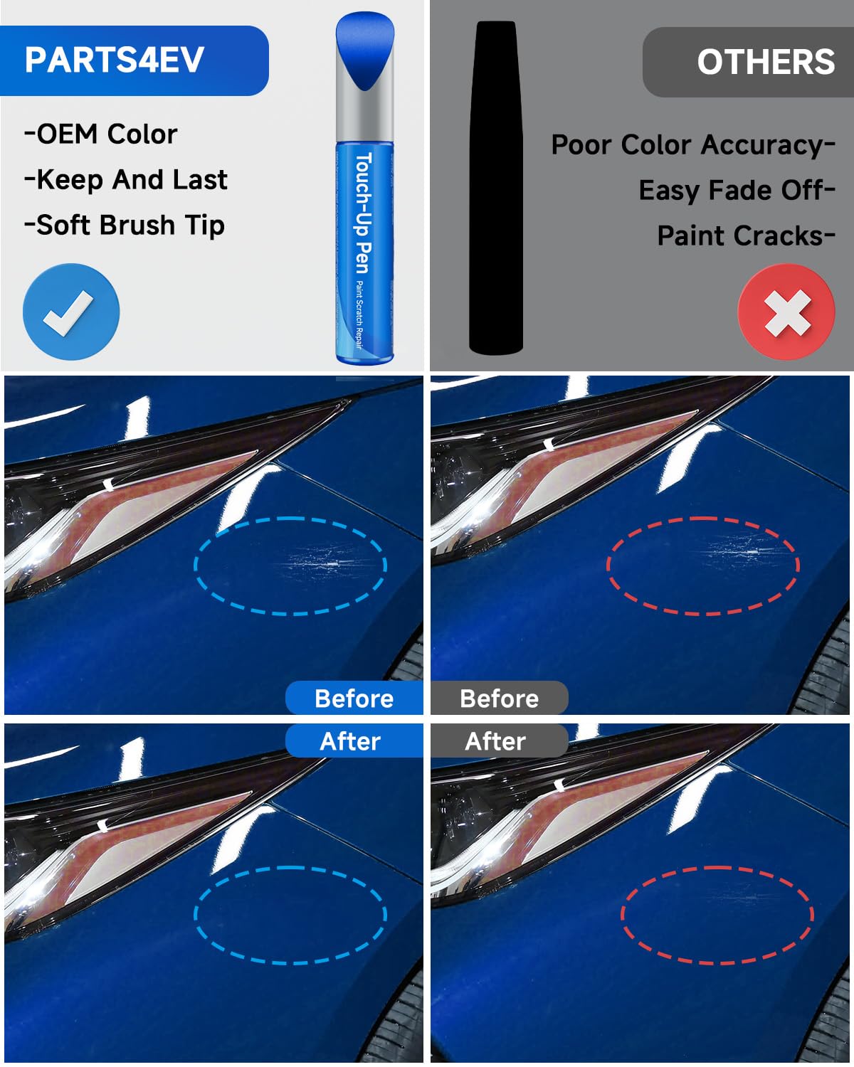 Touch Up Paint Compatible with Toyota Exact Match Touch Up Paint Car Scratch Repair (Blue Streak(8T7))
