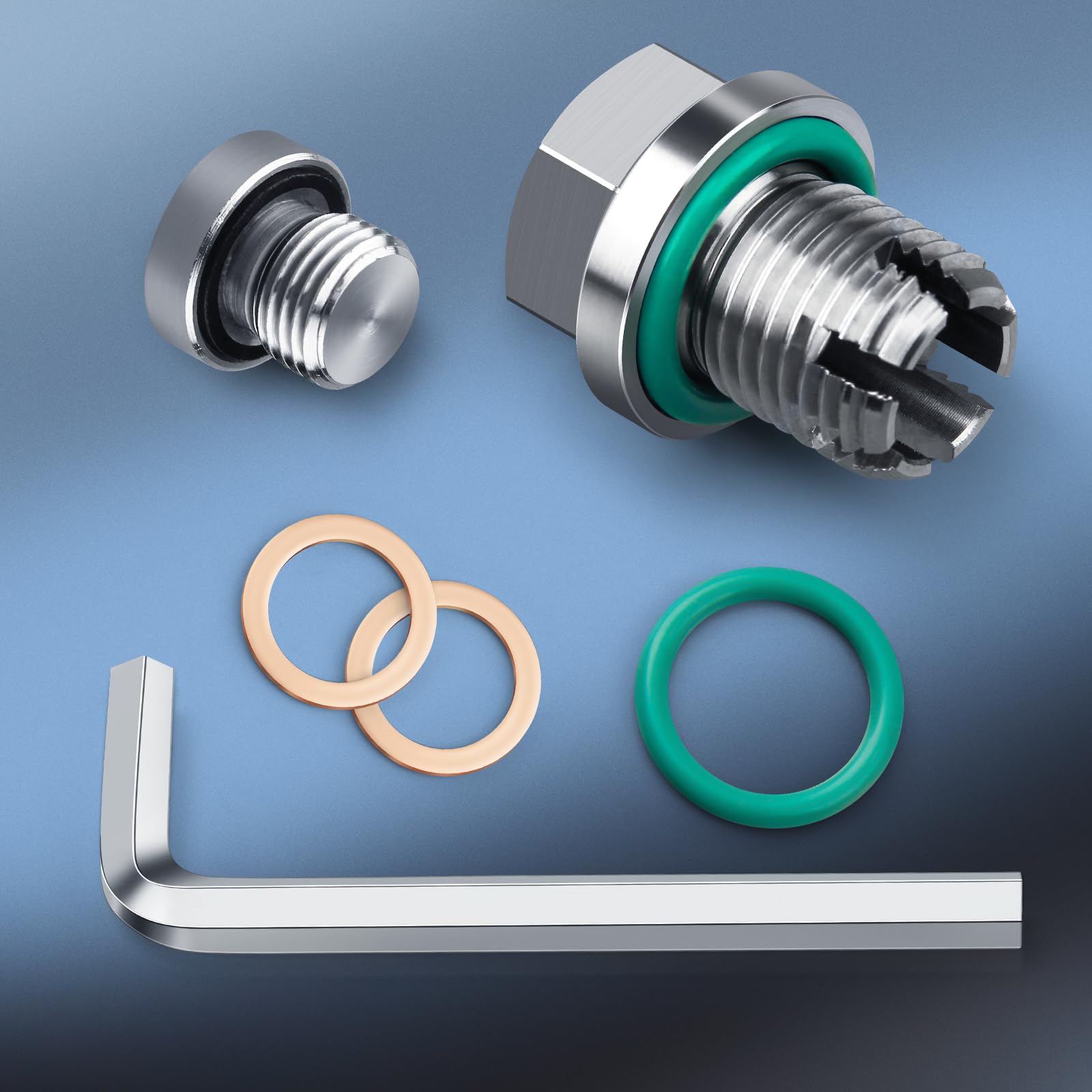 OxyGenie M14.1-1.5 x 15mm Stainless Steel Oversize Piggyback Oil Drain Plug & Thread Repair Kit