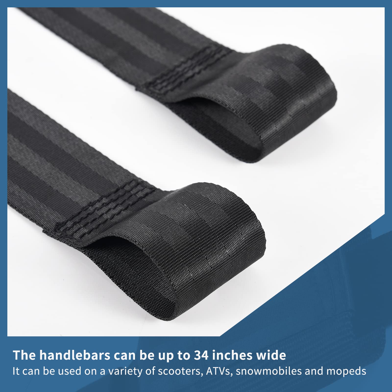 GAITWIN Bar Harness Motorcycle Tie Down Straps, Soft Loop, Nylon, Black, Front Wheel, Secure for Handlebar & Trailer