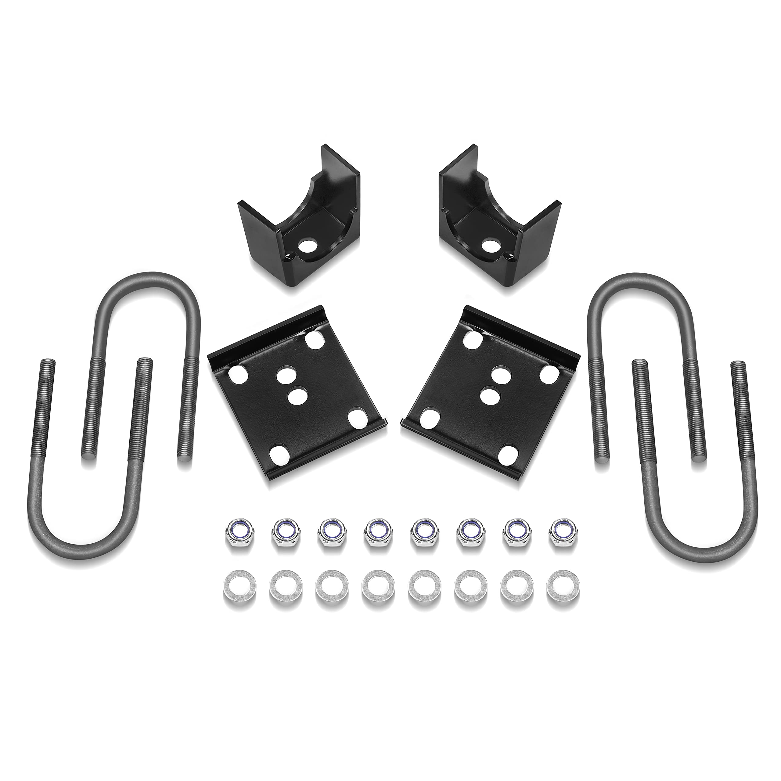 JY PERFORMANCE Truck Rear Axle Flip Kit 5'' Drop C Notch Kit Shock Compatible With 1973-1987 Chevrolet C10 C15 GMC 1/2 Ton Truck