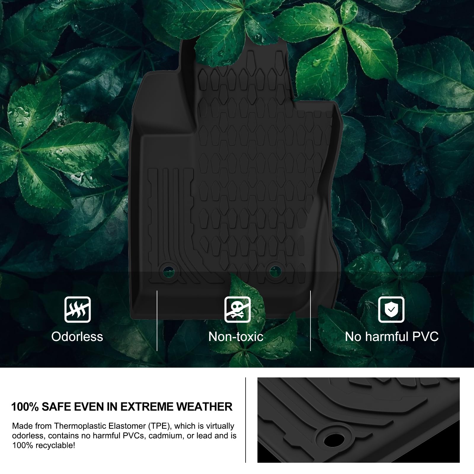 Kiwi Master Floor Mats & Cargo Liner For 2017-2025 Jeep Compass Oem Replacement 82214651 82214666 Front & 2Nd Row Seat Trunk All
