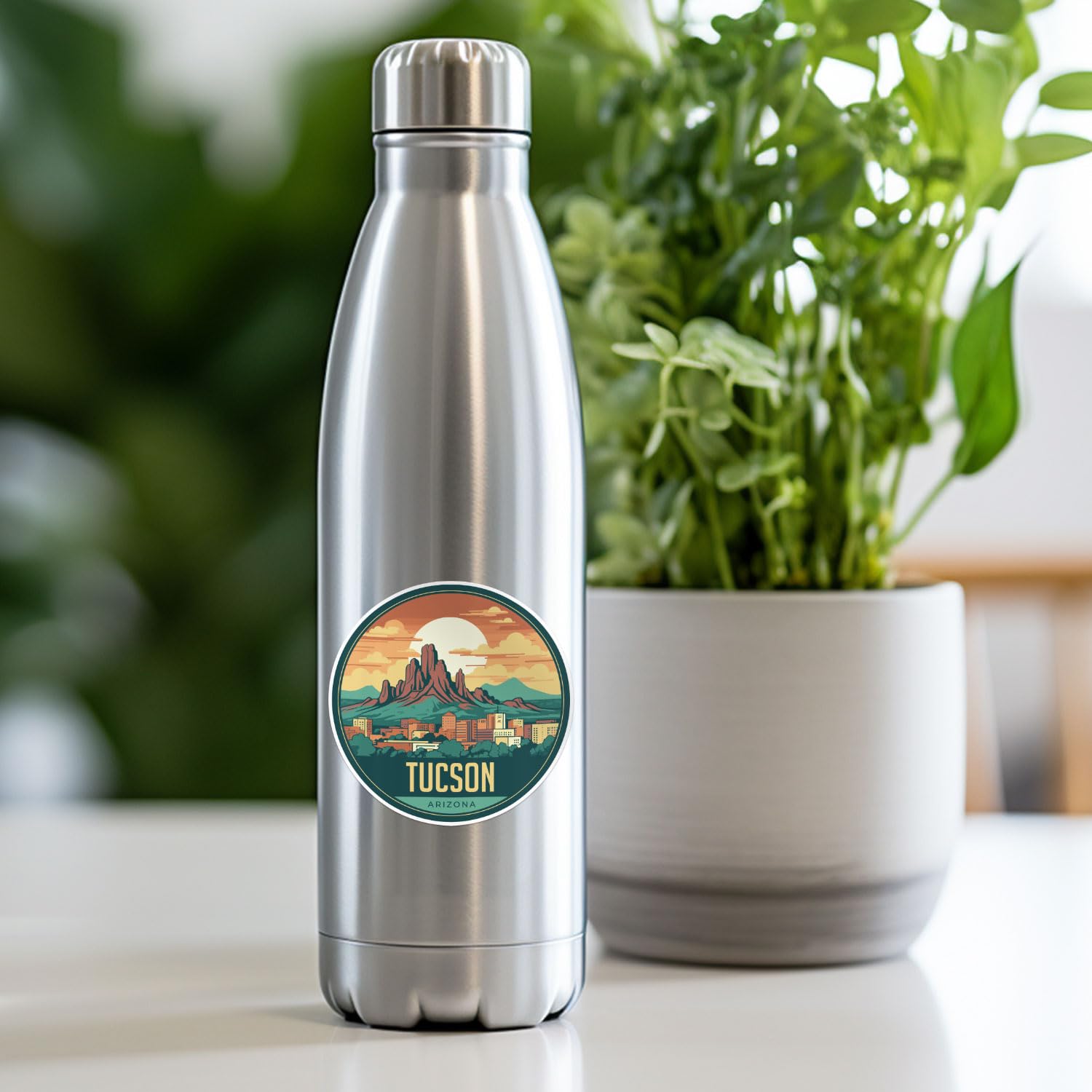 Tucson City Sticker - Waterproof Vinyl Decal for Car Bumper, Laptop, Water Bottle, Wall, and Window, Size - 5'' Longer Side