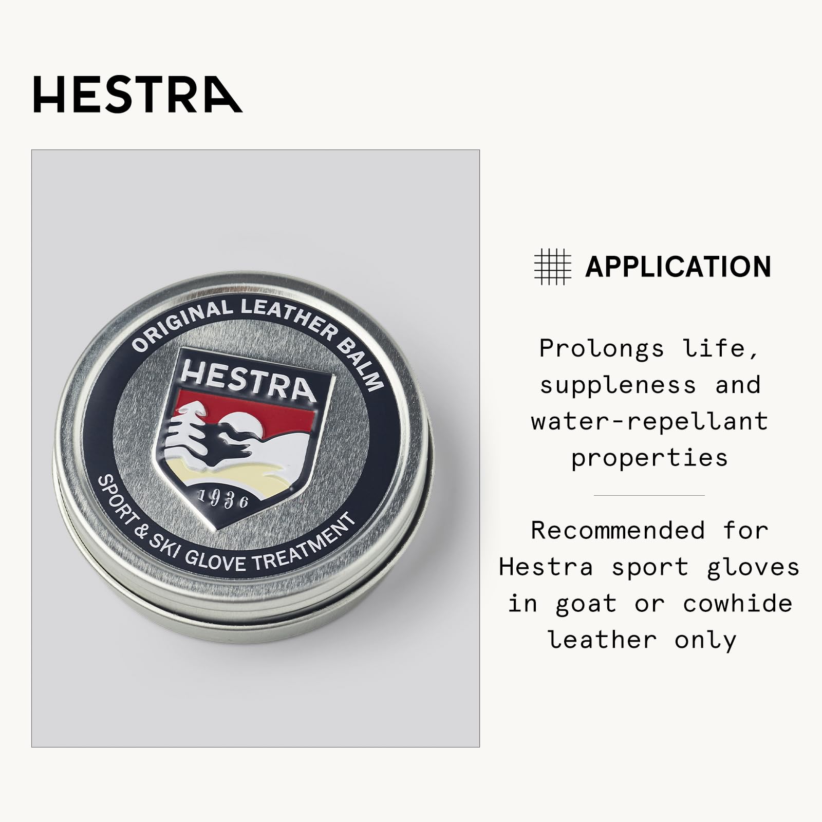 Hestra Glove & Mitt Leather Balm - All Natural Conditioner & Protector, 2 oz, White, Model 91700