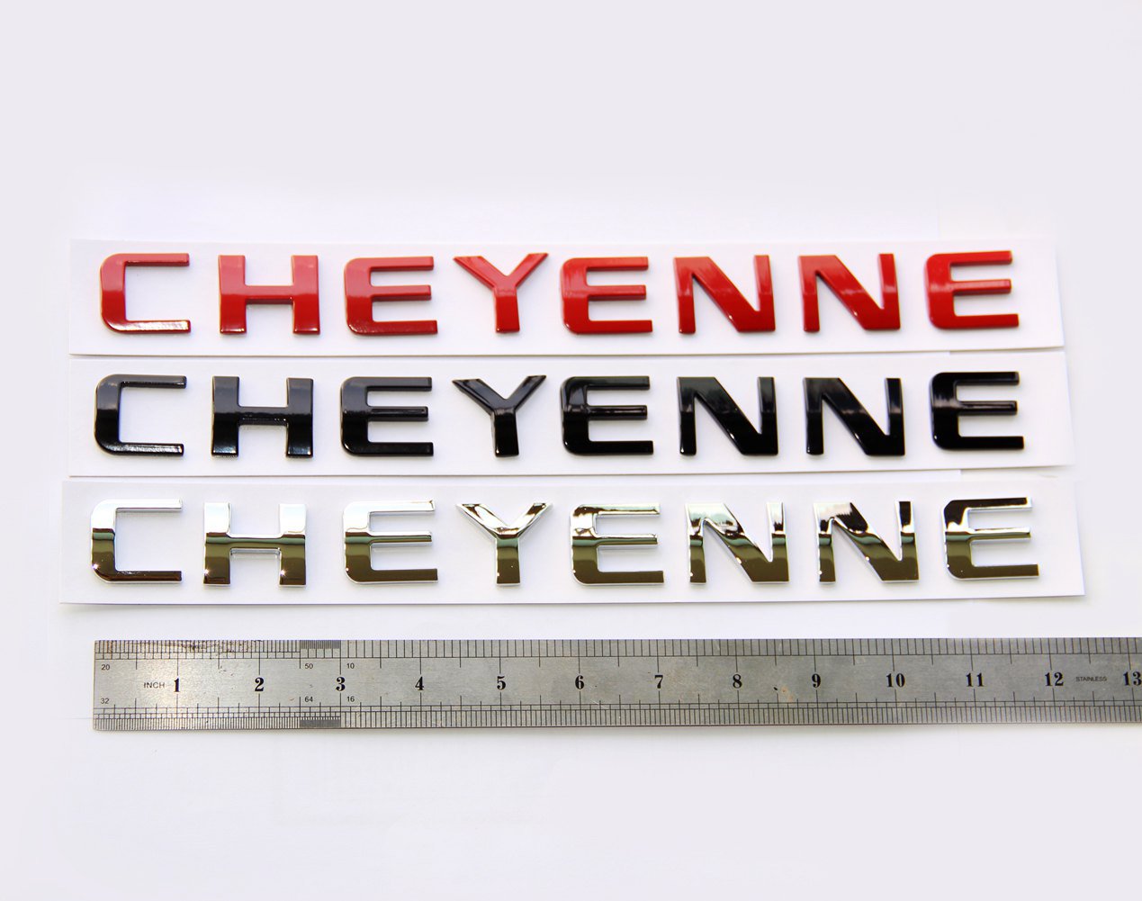 Yoaoo Chrome Cheyenne Nameplates Emblems Badge, 3D Plastic, Compatible with Silverado, Model CS0-3-CHEYENNE-CH