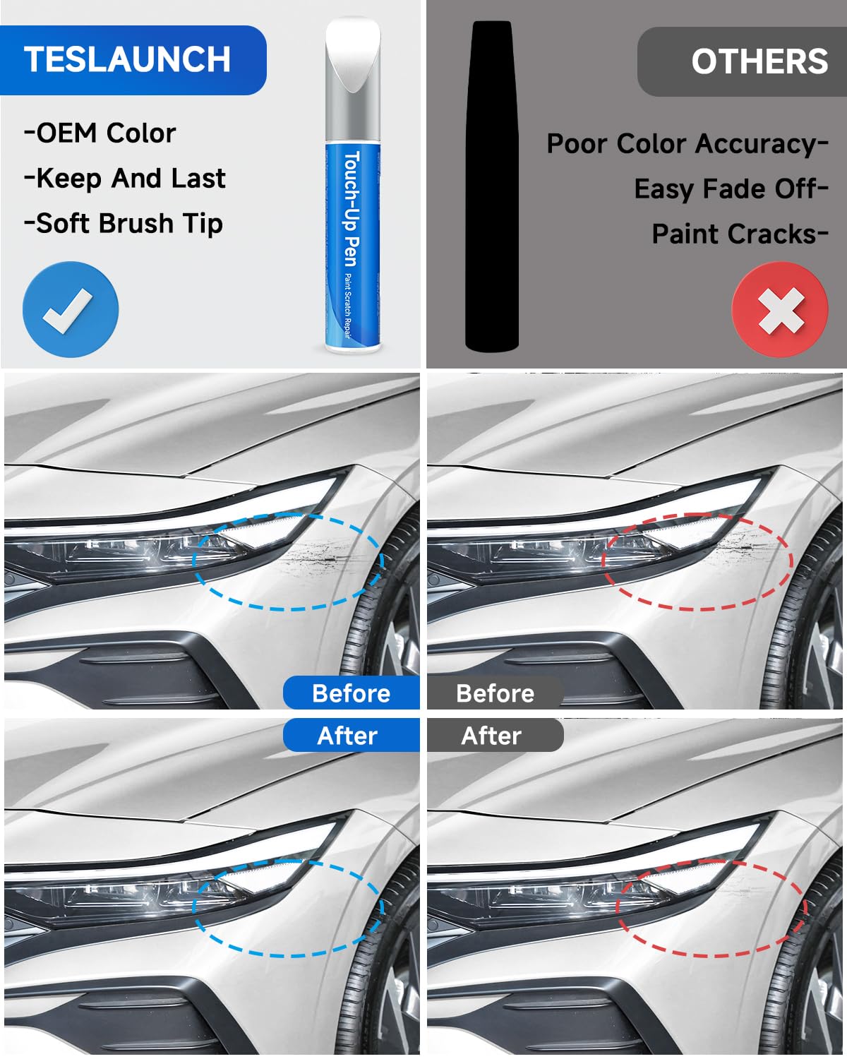 RSACET Touch Up Paint for Hyundai - W8 WW8 Quartz White Pearl Tricoat - 0.41 Fl Oz