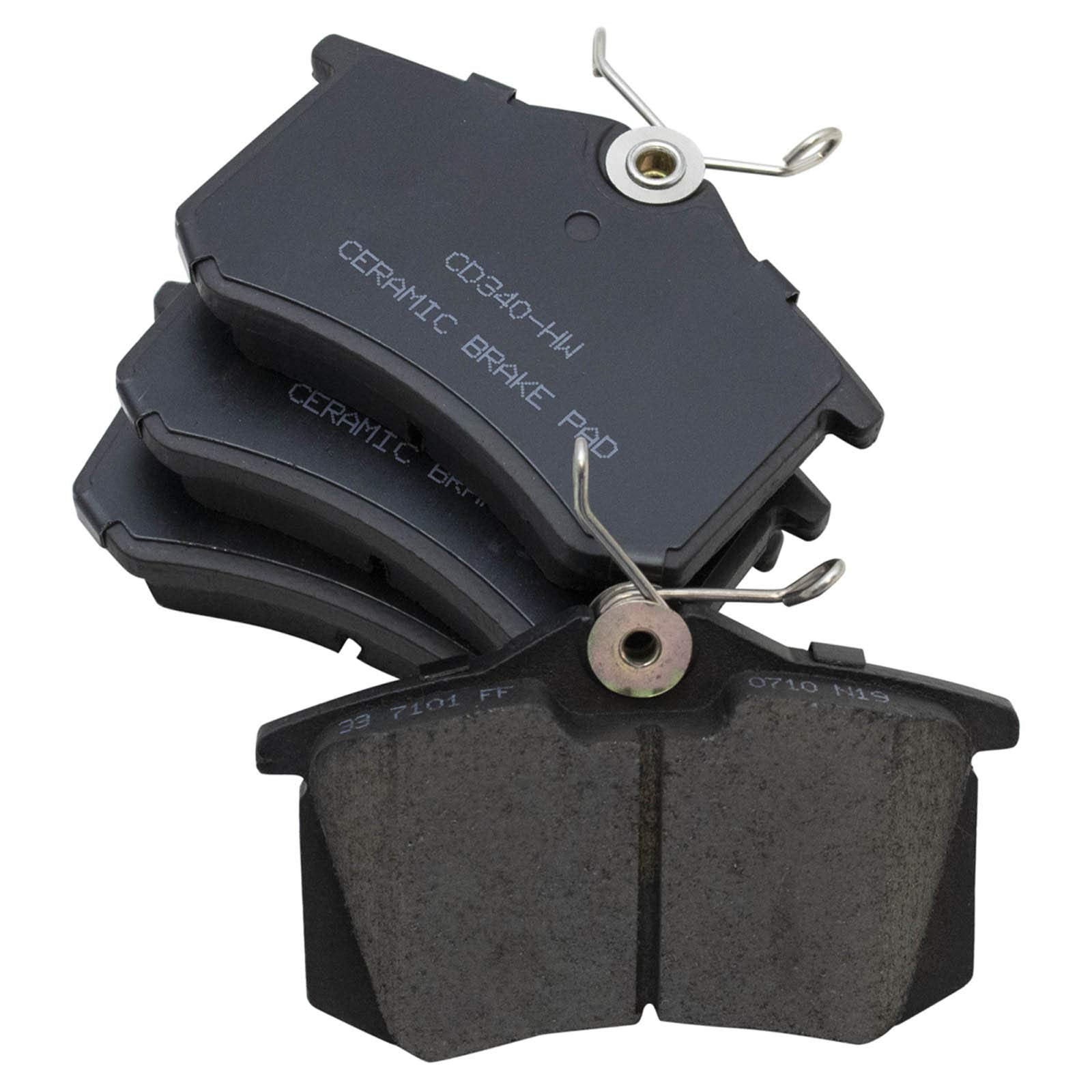 Trq Front And Rear Brake Pad & Rotor Kit Brake Pads Brake Rotor Ceramic Compatible With 2007-2010 Volkswagen Beetle