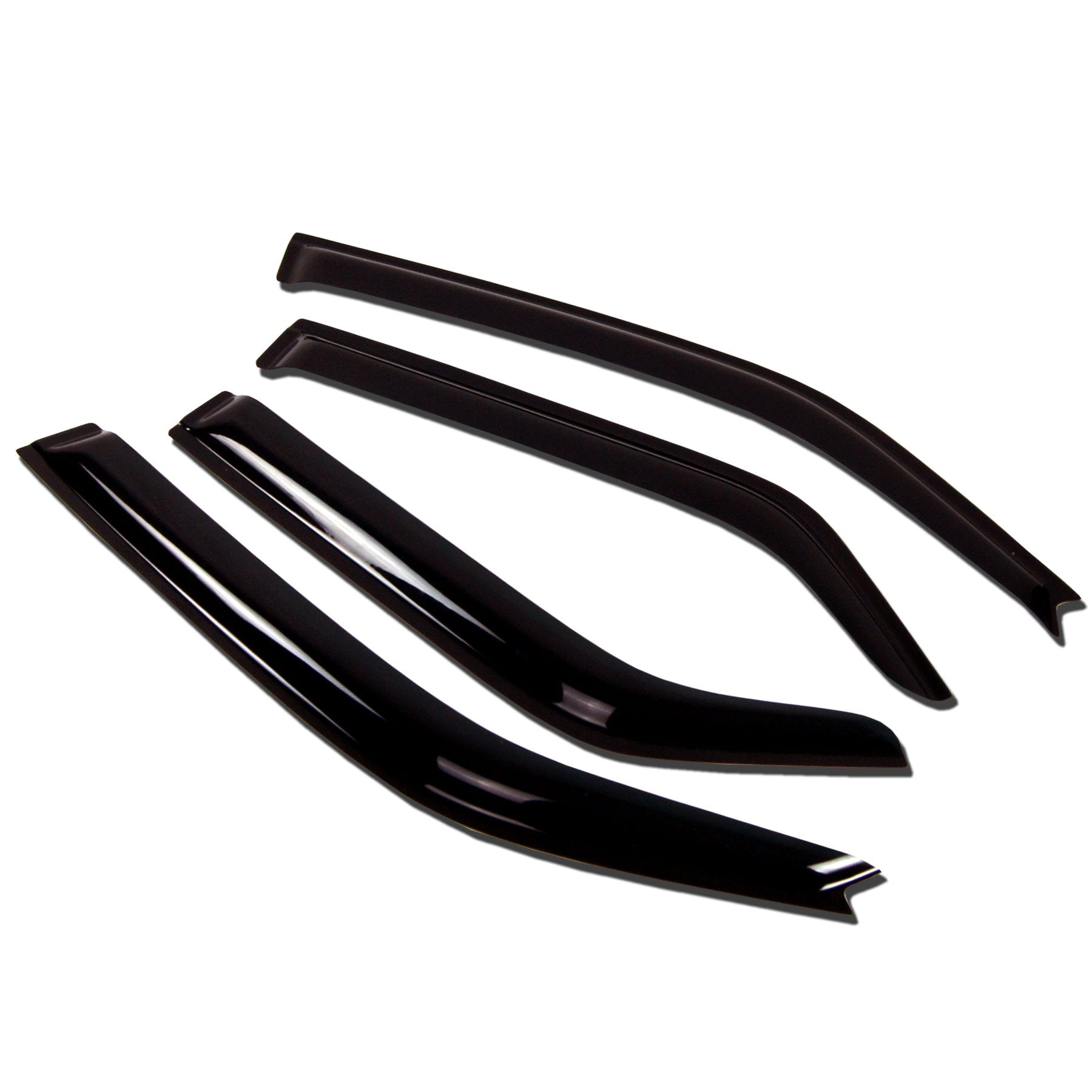 TuningPros WV-254 Window Visor Deflector Rain Guard Dark Smoke 4-pc Set