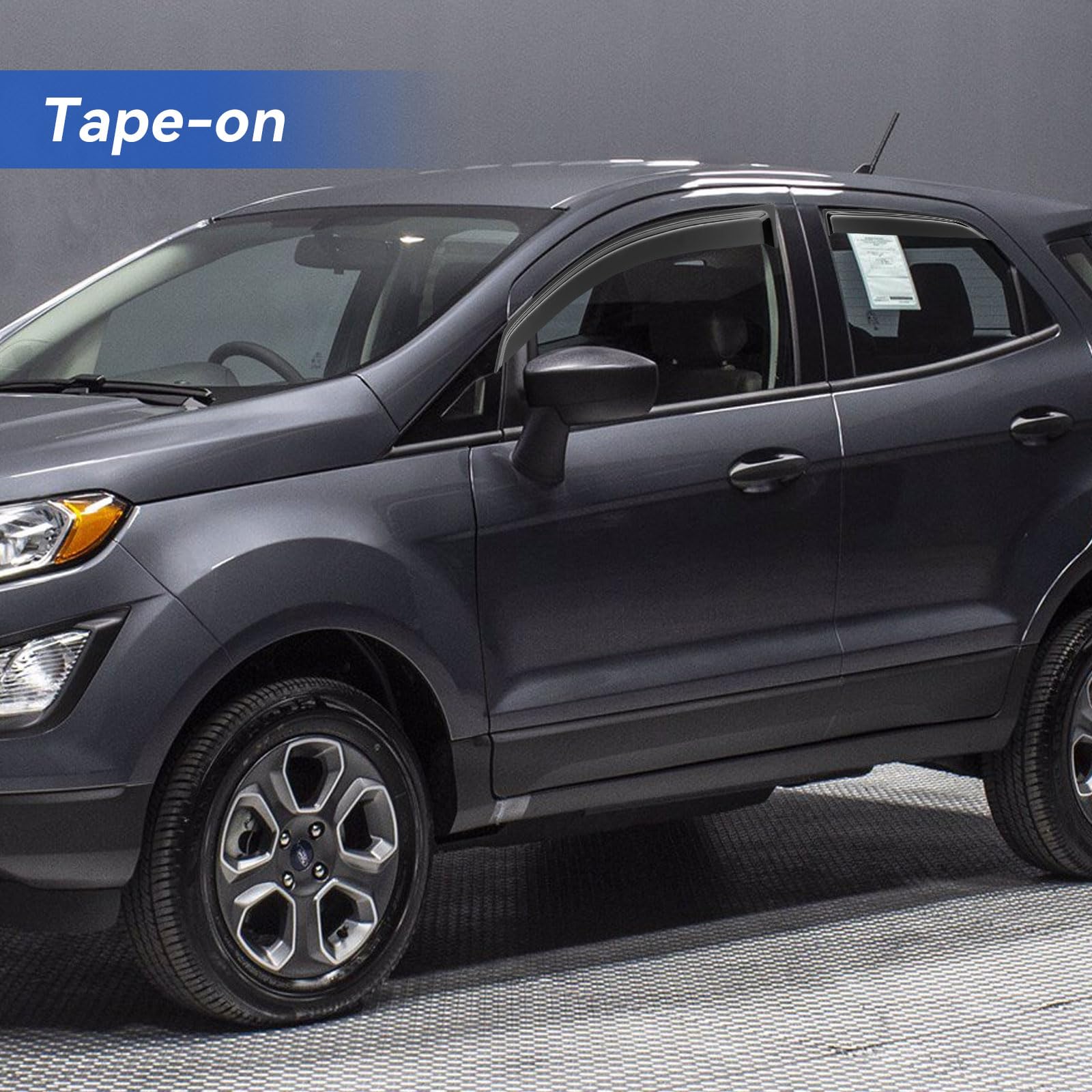 Window Visors Rain Guards for Ford EcoSport 2018 2019 2020 2021 2022, Out-Channel Window Vent Wind Deflectors Visors Shades for