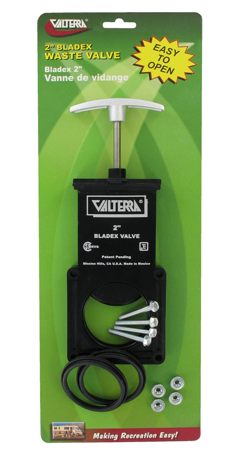 Valterra T1002VPM Bladex 2 Waste Valve Body with Metal Handle , Black