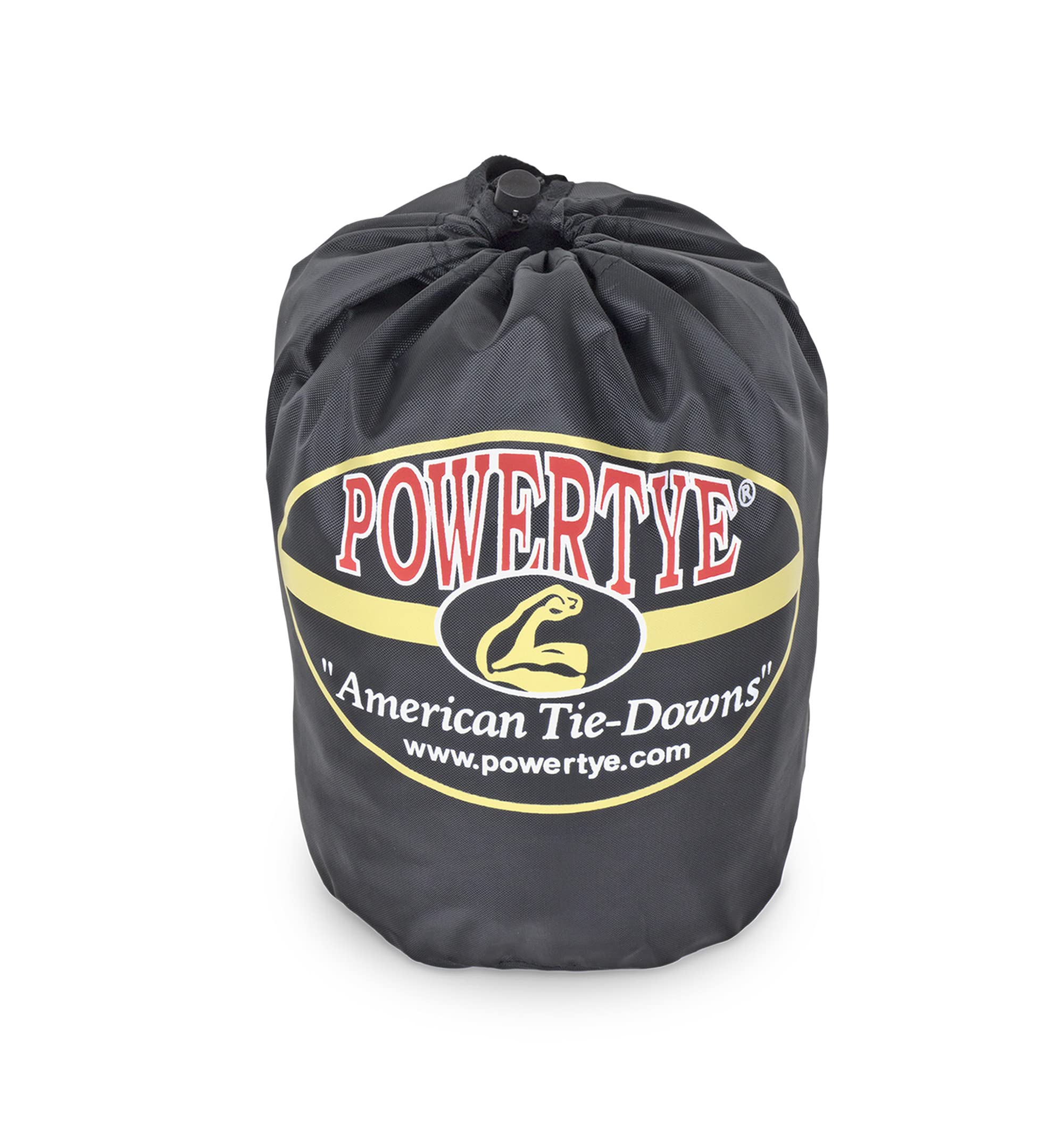 Powertye 1.5In X 10Ft Long Heavy Duty Ratchet Tie-Down Straps With Soft-Tye, Carabiner Hooks - 1,000 Lb W.L.L. / 3,000 Lb Break