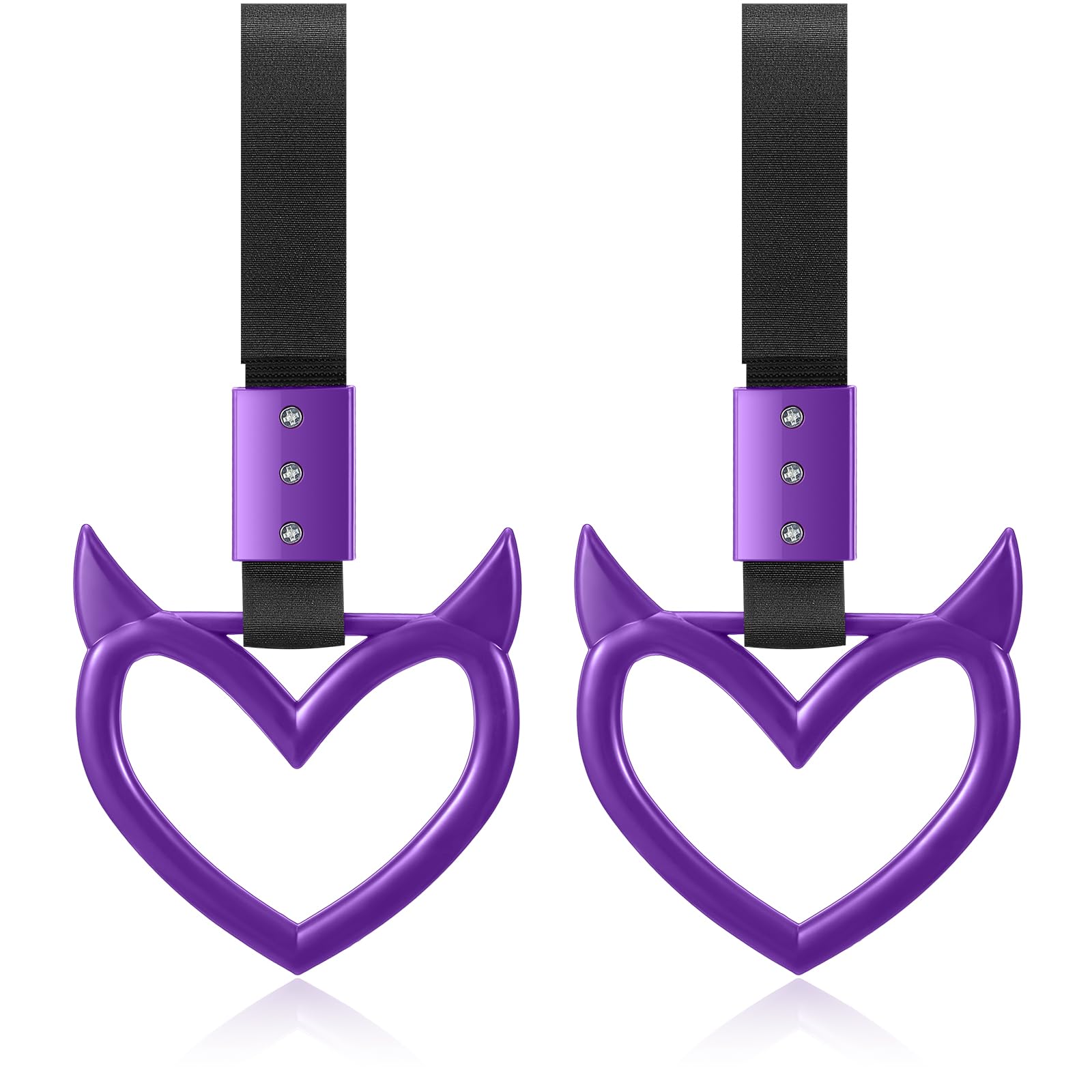 Fabbay 2 Pieces Heart Handle Keychains Car Accessory Heart Hand Strap Drift Charm for Car Interior Exterior Decoration(Purple,De