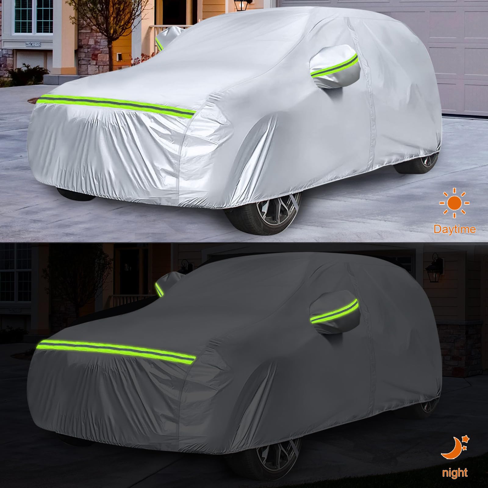 Waterproof Car Covers Replace For 2021-2025 Ford Bronco 4 Door, 6 Layers Silver All Weather Car Cover With Zipper Door & Windpro