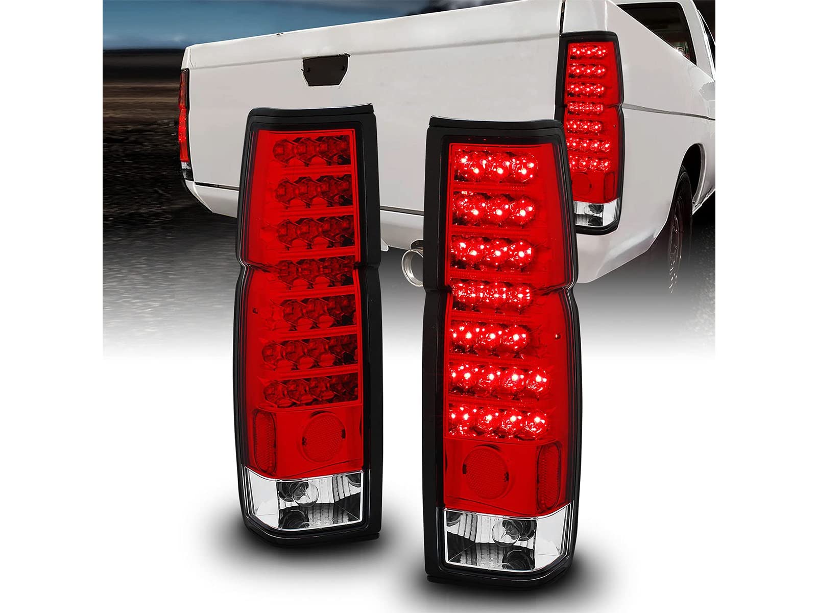 Amerilite Red/Clear Led Tail Lights For Hardbody - Passenger And Driver Side