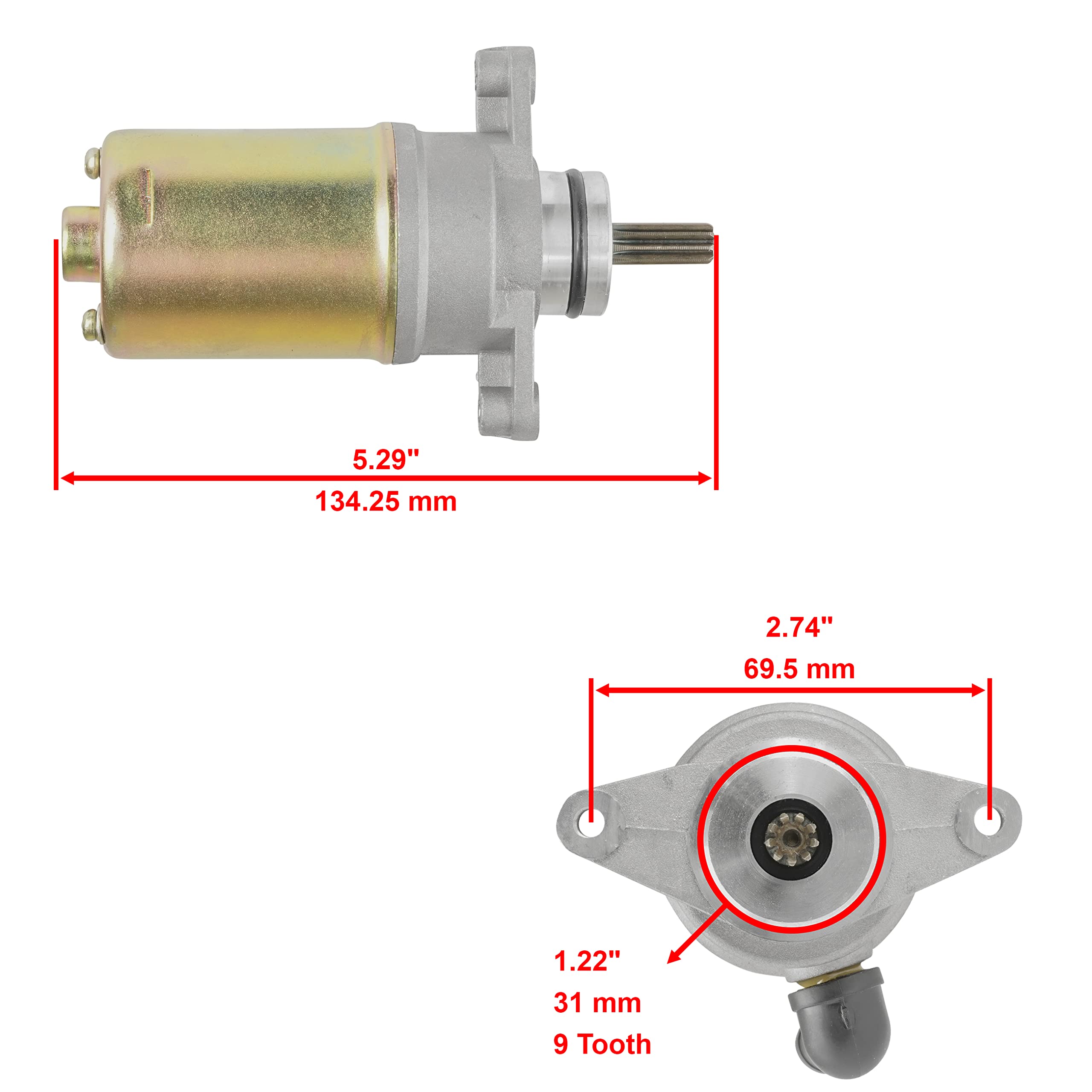 Caltric Starter Compatible With Yamaha Champ Moto 100 Yfm100 98 Cc 1985-1992