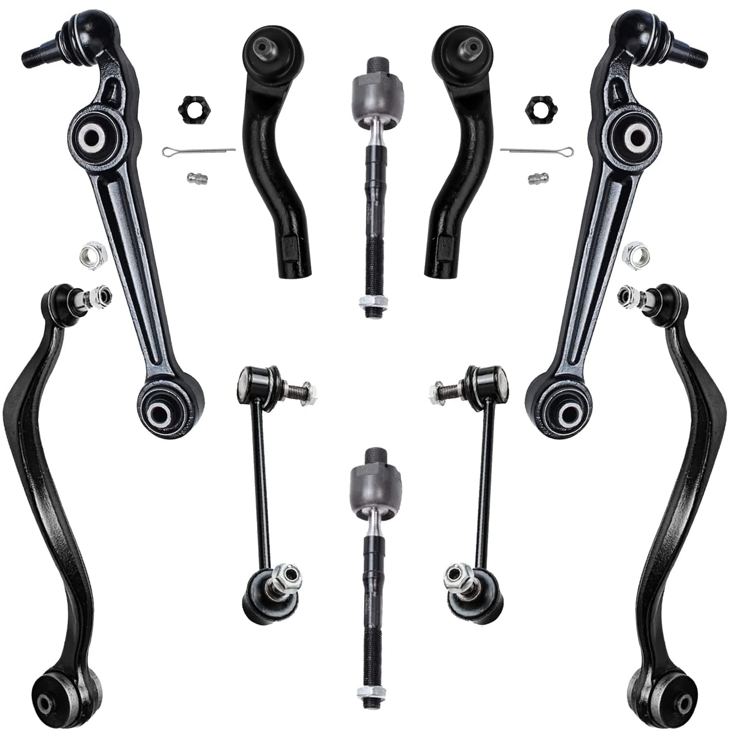 Detroit Axle - 10pc Front End Suspension Kit for Ford Fusion Lincoln MKZ Zephyr Mercury Milan 4 Lower Forward & Reward Control A