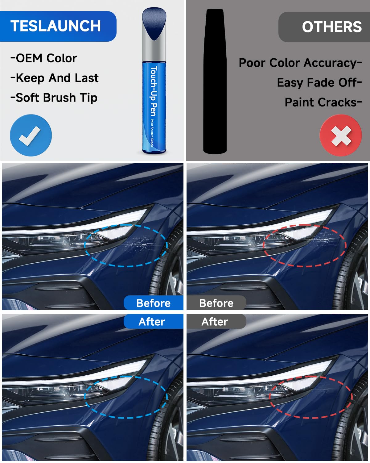 RSACET Touch Up Paint for Hyundai - YP5 Intense Blue - 0.41 Fl Oz - Compatible with Venue/Bayon/I20n