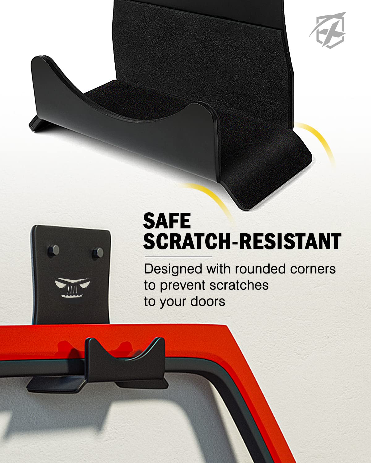 Xprite Wall Mount Door Storage Hangers, 4 Pcs Removable Heavy Duty Metal Door Storage Holder Hooks Bracket With Rubber Lining Co
