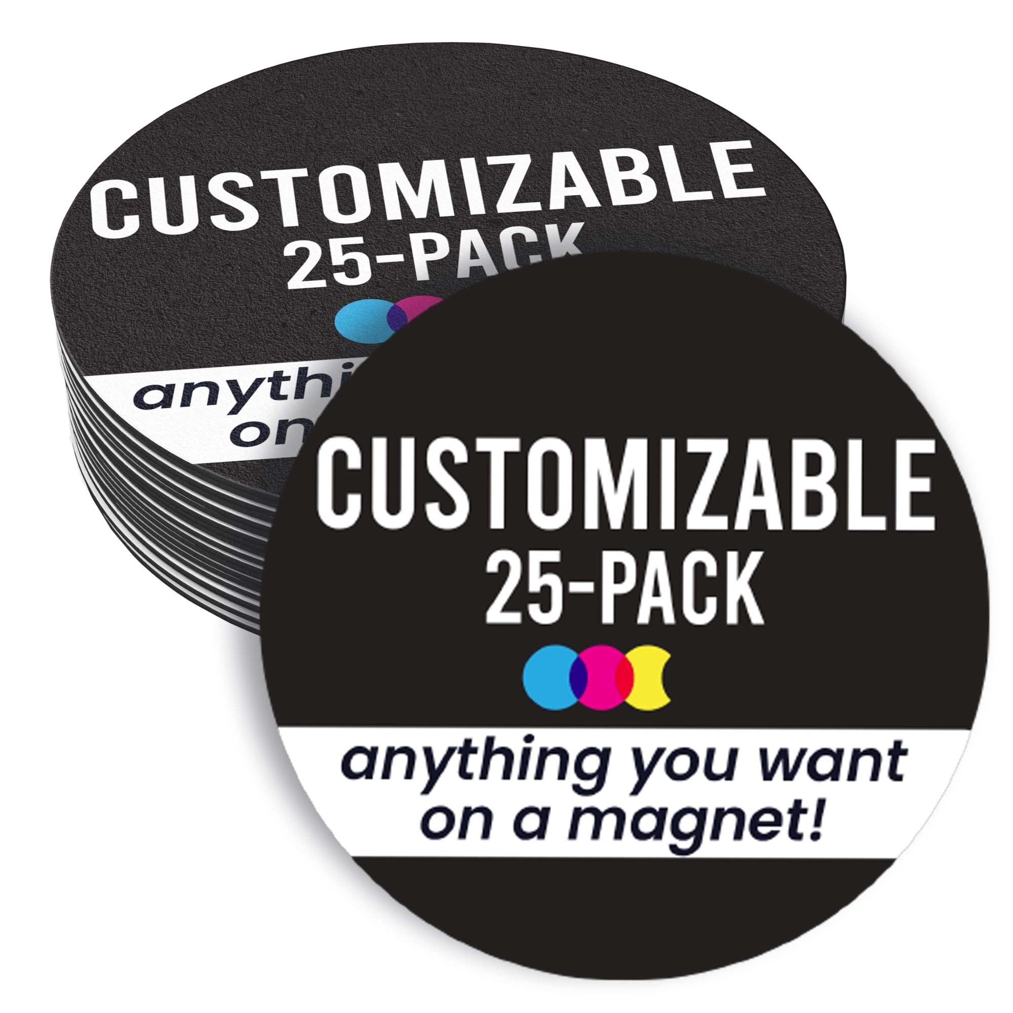 Magnet Me Up Customizable 30 Mil Round Magnet- 5   , 25 Pk Weatherproof Car Magnet For Businesses, Sports Teams, Fundraisers & P