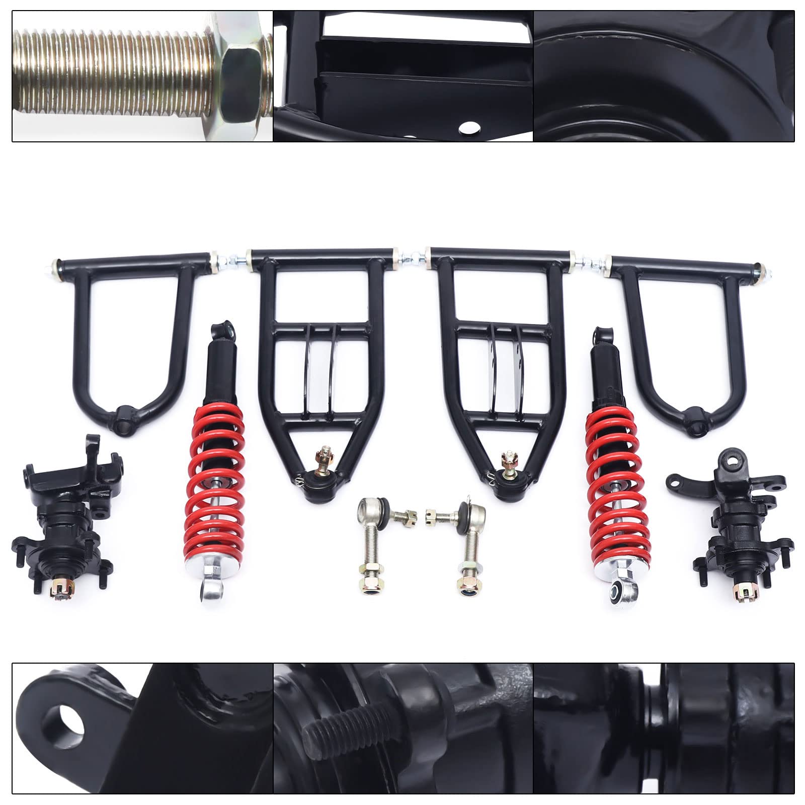 CHUNILLE Suspension Swing Arm Assembly for ATV Go Kart - Metal, 340mm, Black + Red, Model AC-YC186-108