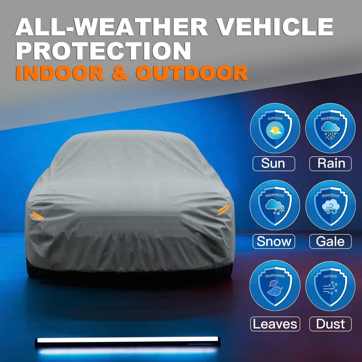 Kayme Heavy Duty Car Cover Custom Fit Ford Thunderbird Waterproof All Weather For Automobiles, Full Exterior Covers Sun Rain Uv