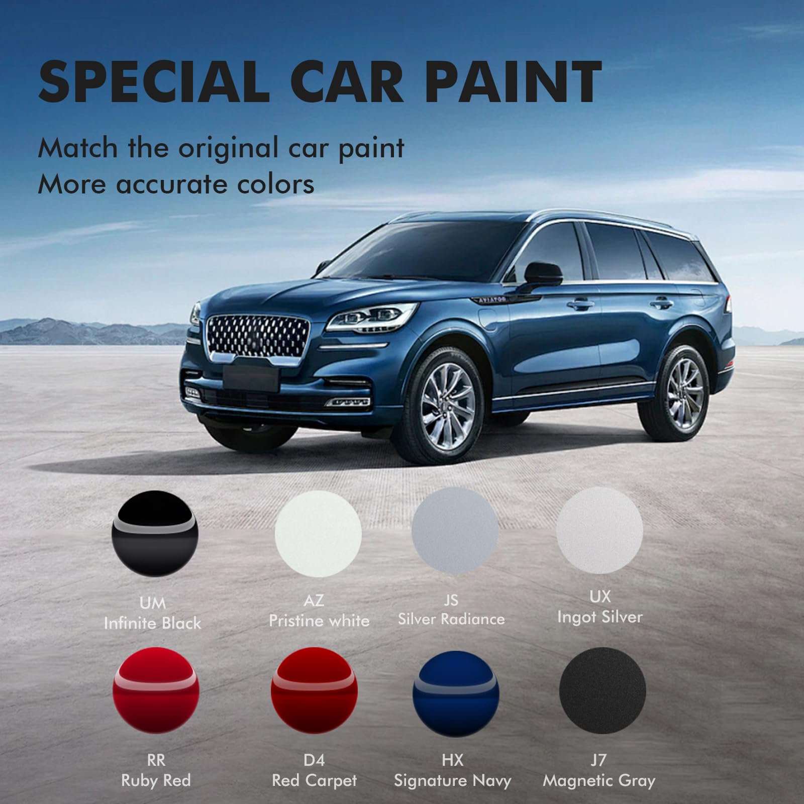 XTryfun J7 Magnetic Metallic Touch Up Paint Compatible with Lincoln, DIY Car Paint Scratch Repair, Quick & Easy Fix Automotive S